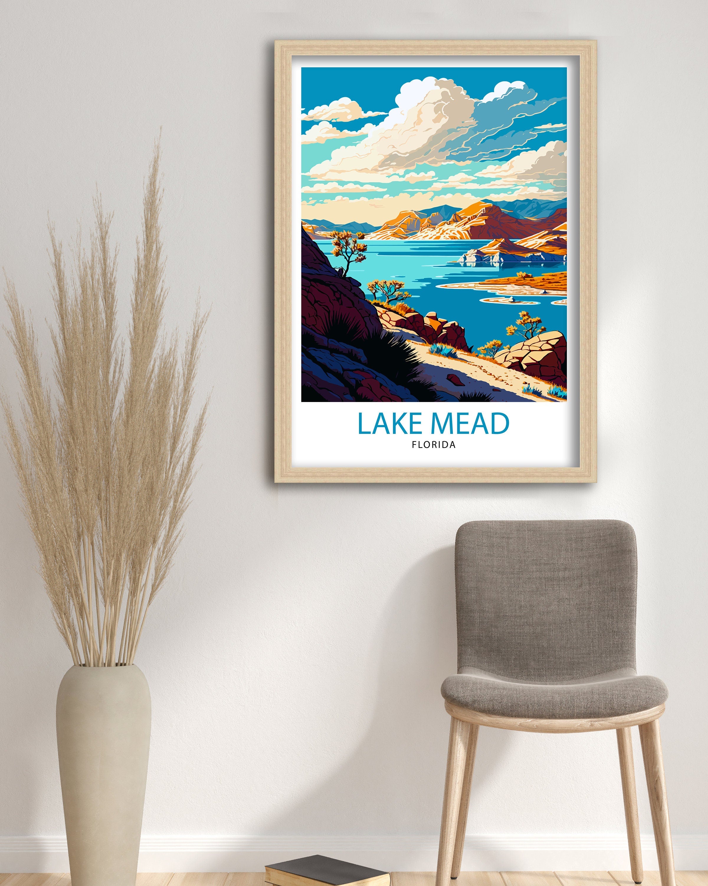 Lake Mead Arizona Travel Print| Desert Landscape Wall Art Arizona Nature Poster Lake Mead Wall Decor Travel Photography Print