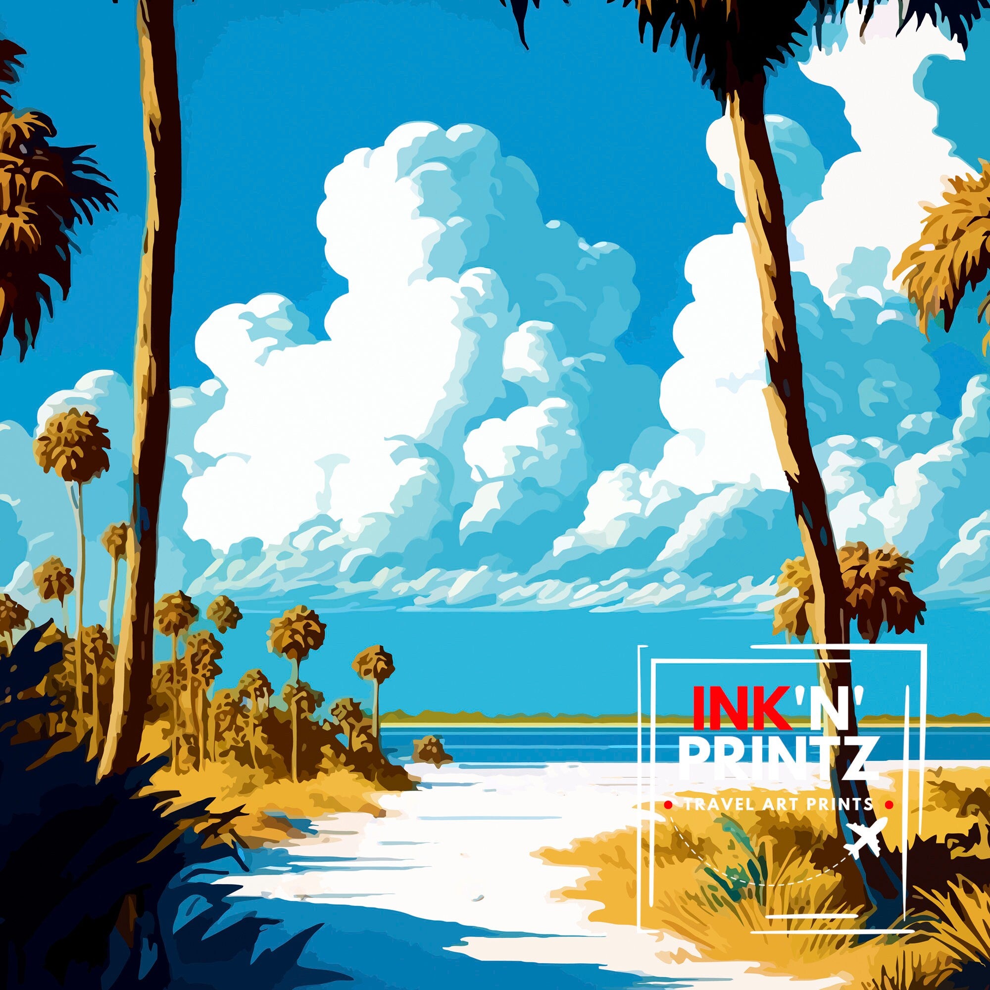 Sebastian Florida Travel Print|, Coastal Wall Art, Beach Decor, Florida Landscape Poster, Tropical Home Decor