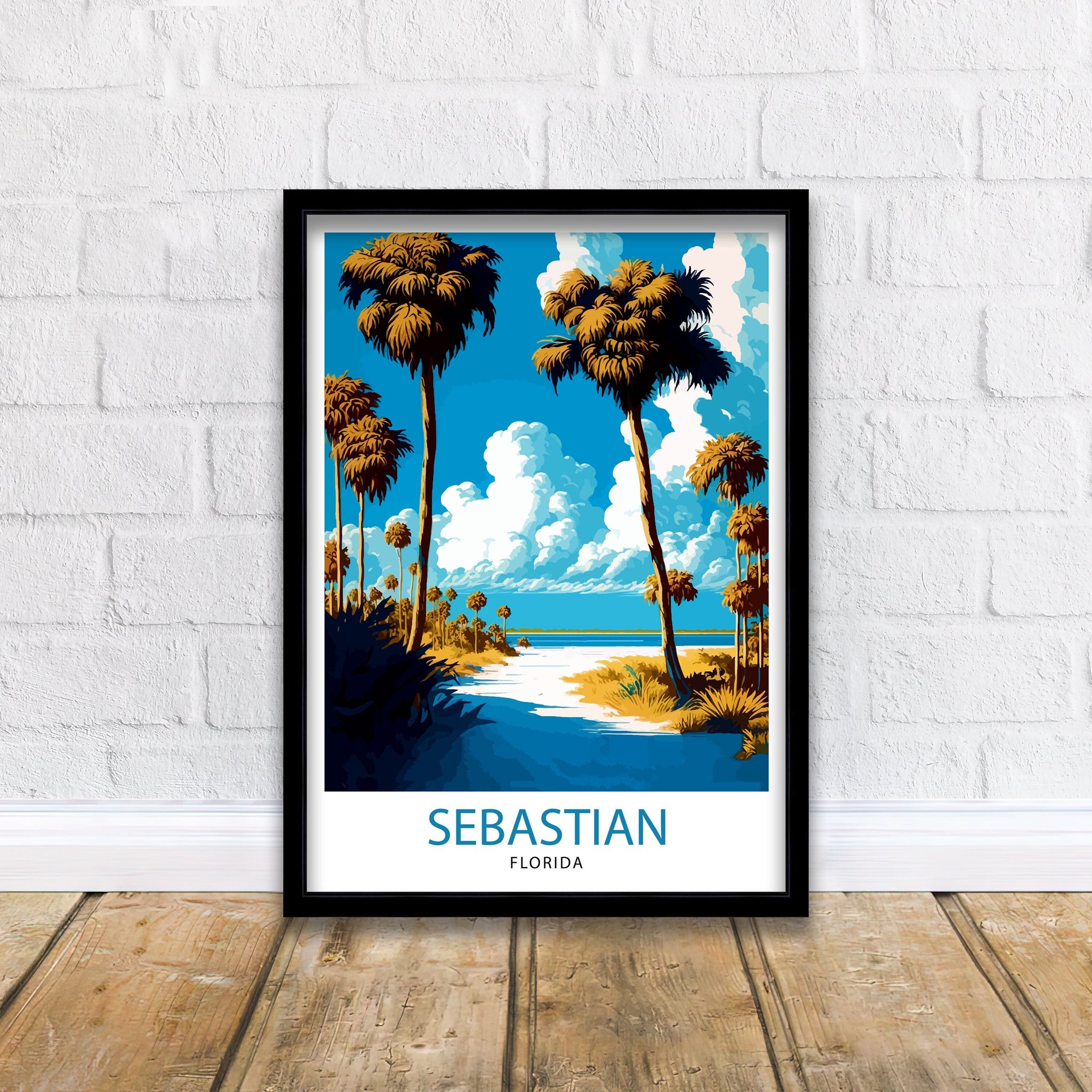 Sebastian Florida Travel Print|, Coastal Wall Art, Beach Decor, Florida Landscape Poster, Tropical Home Decor