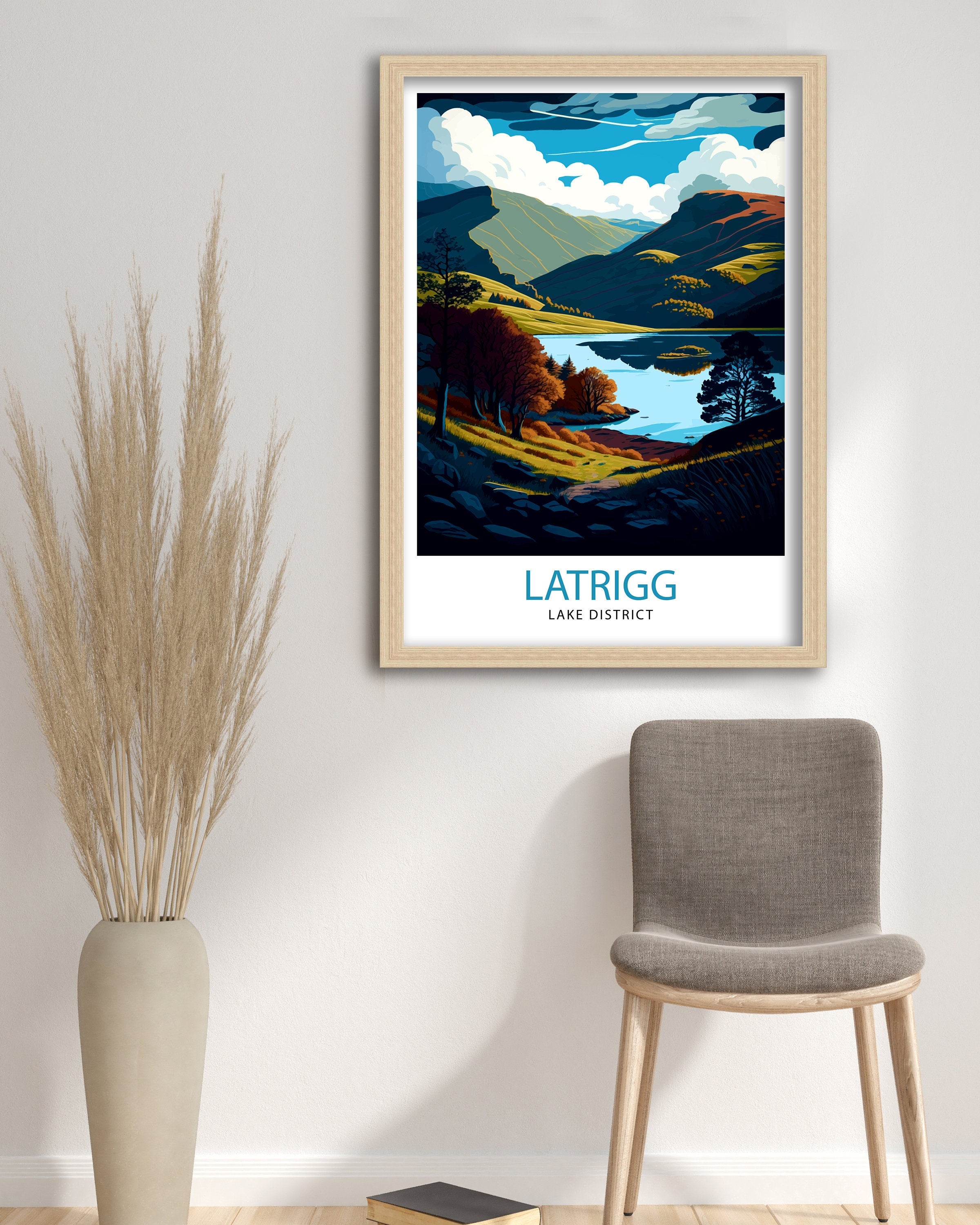 Latrigg Lake District Travel Print Lake District Wall Decor Lake District Home Living Decor Lake District Illustration Travel Poster Gift