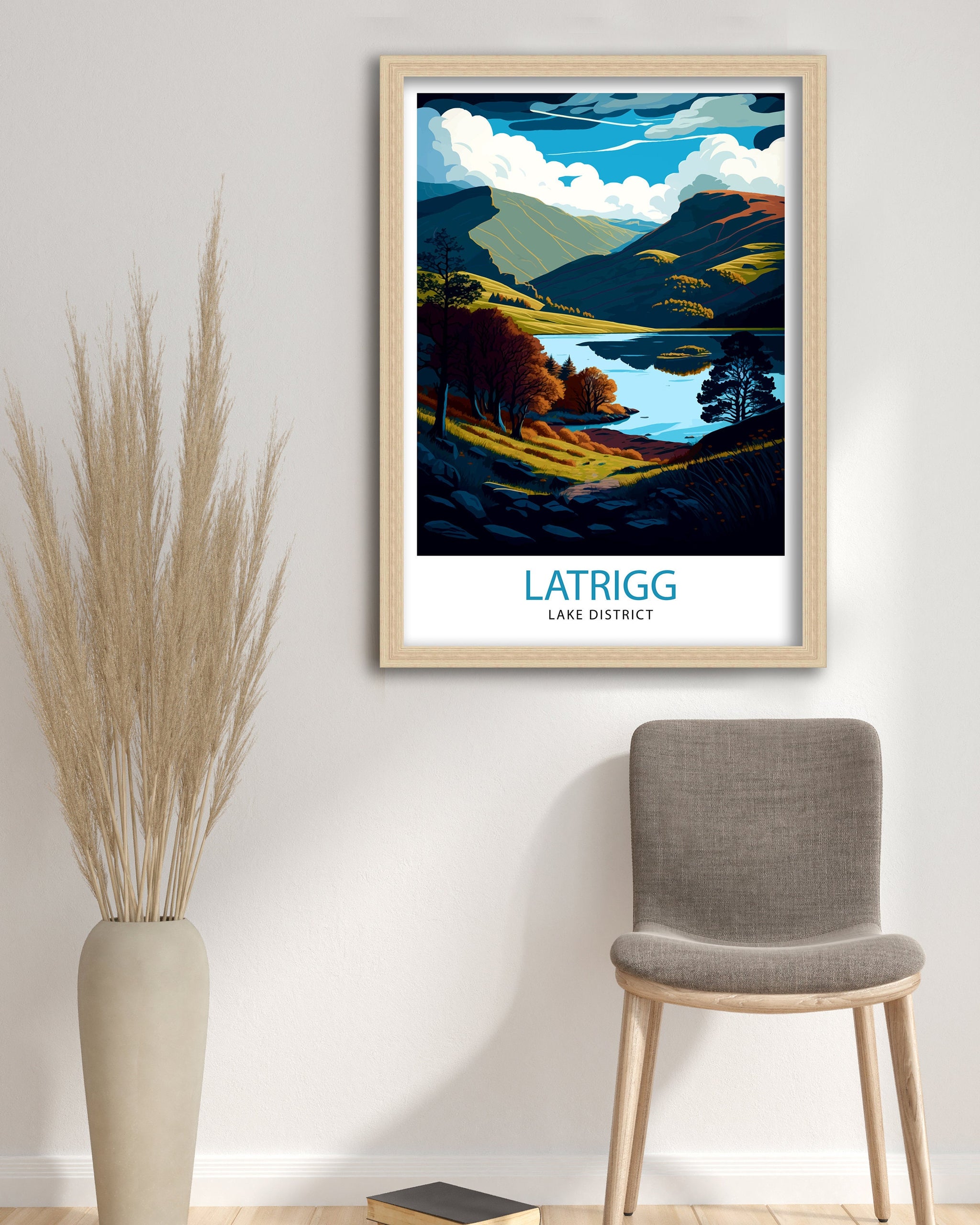 Latrigg Lake District Travel Print Lake District Wall Decor Lake District Home Living Decor Lake District Illustration Travel Poster Gift
