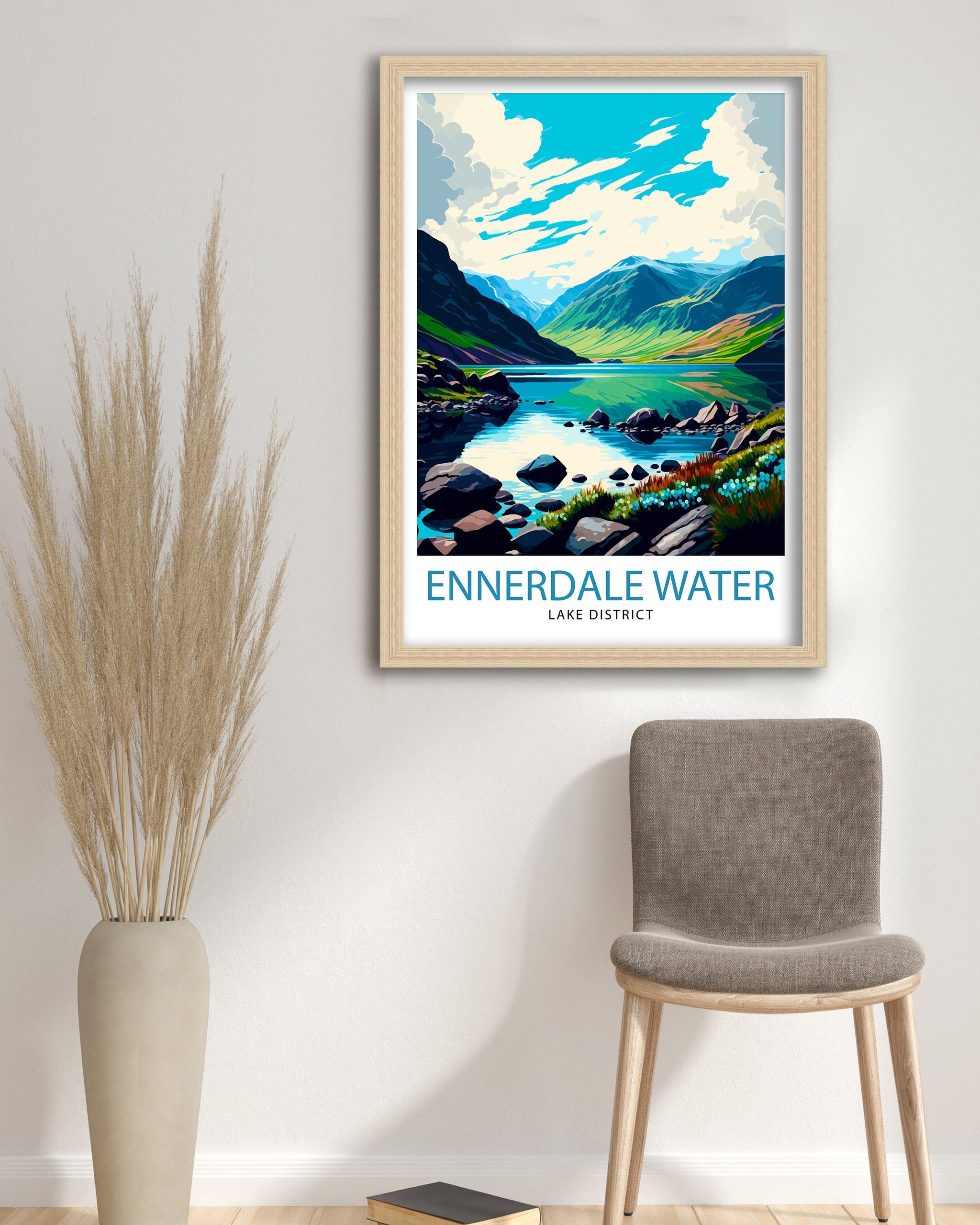 Ennerdale Water Lake District Travel Print Lake District Wall Decor Lake District Home Living Decor Ennerdale Water Illustration Travel
