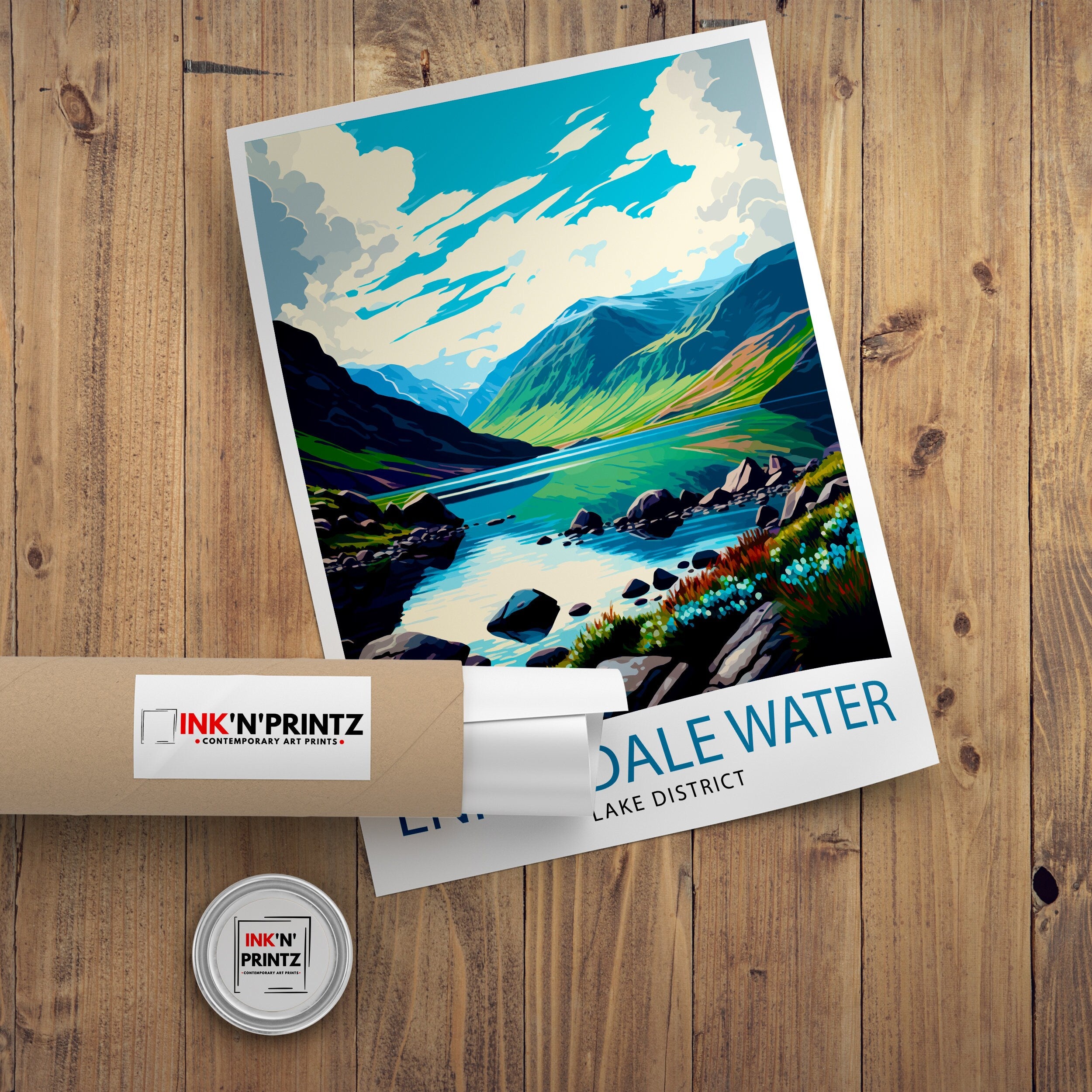 Ennerdale Water Lake District Travel Print Lake District Wall Decor Lake District Home Living Decor Ennerdale Water Illustration Travel