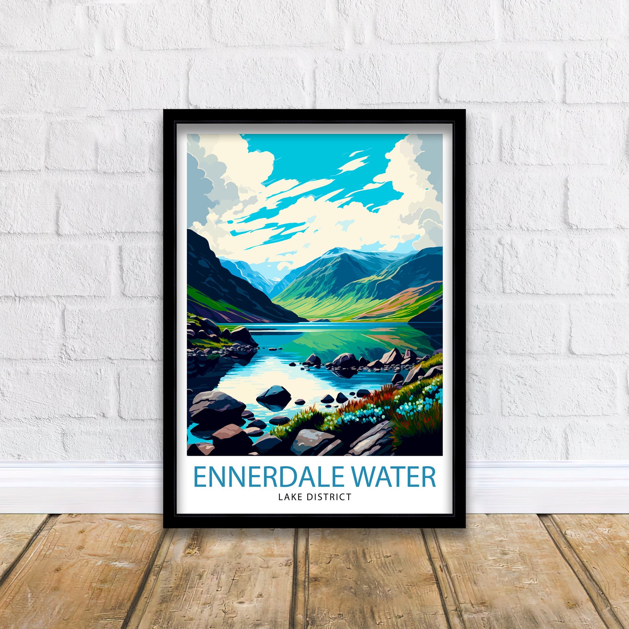 Ennerdale Water Lake District Travel Print Lake District Wall Decor Lake District Home Living Decor Ennerdale Water Illustration Travel