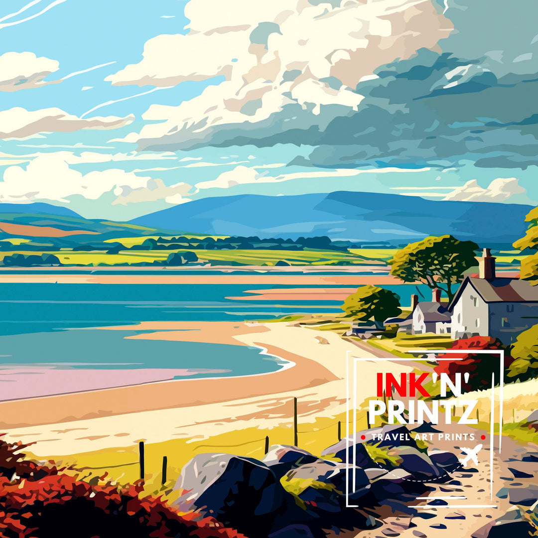 Grange Over Sands Lake District Travel Poster Lake District