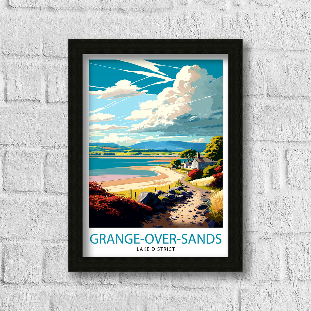 Grange Over Sands Lake District Travel Poster Lake District