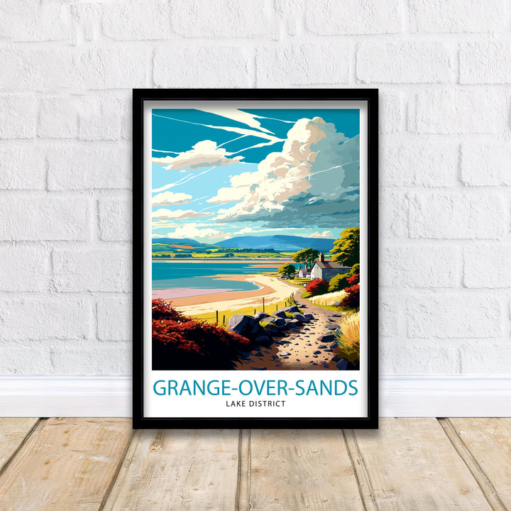 Grange Over Sands Lake District Travel Poster Lake District