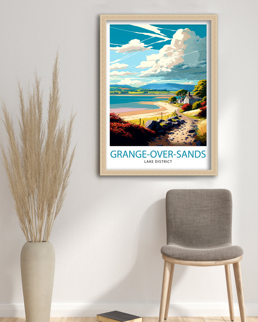 Grange Over Sands Lake District Travel Poster Lake District