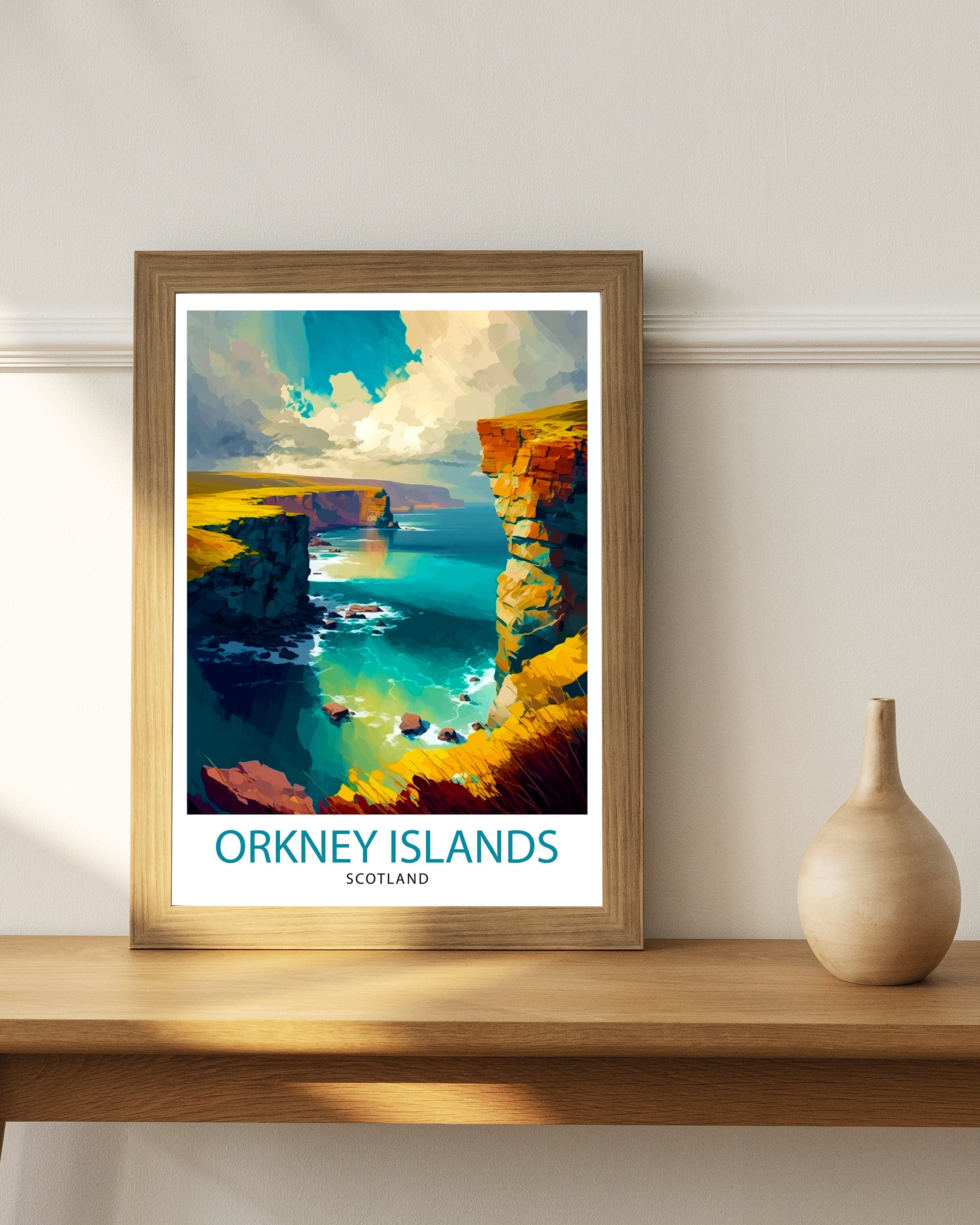 Orkney Islands Travel Print Orkney Wall Decor Orkney Home Living Decor Orkney Islands Illustration Travel Poster Gift for Orkney Orkney