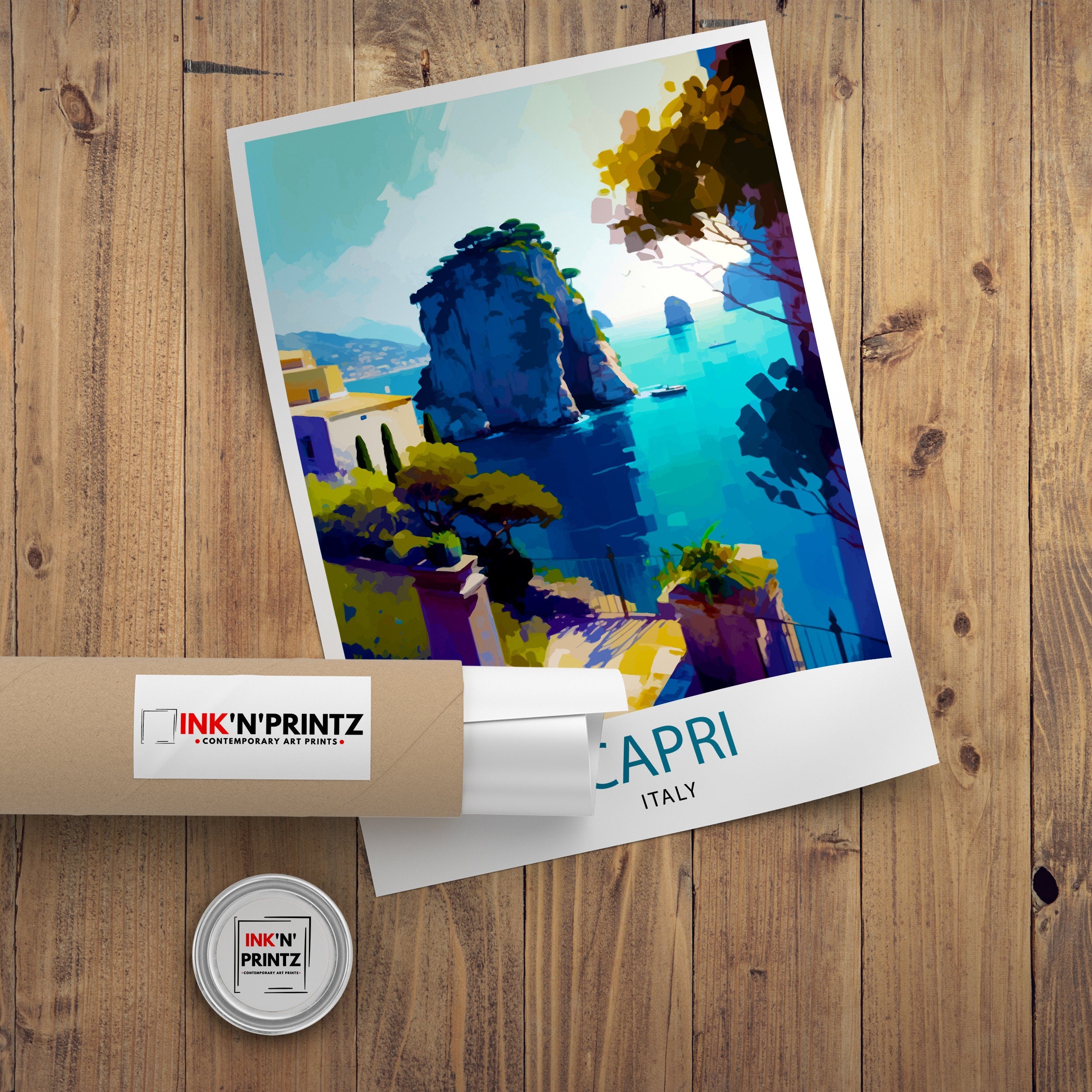 Capri Italy Travel Print Capri Wall Decor Capri Home Living Decor Capri Italy Illustration Travel Poster Gift for Capri Italy Home Decor