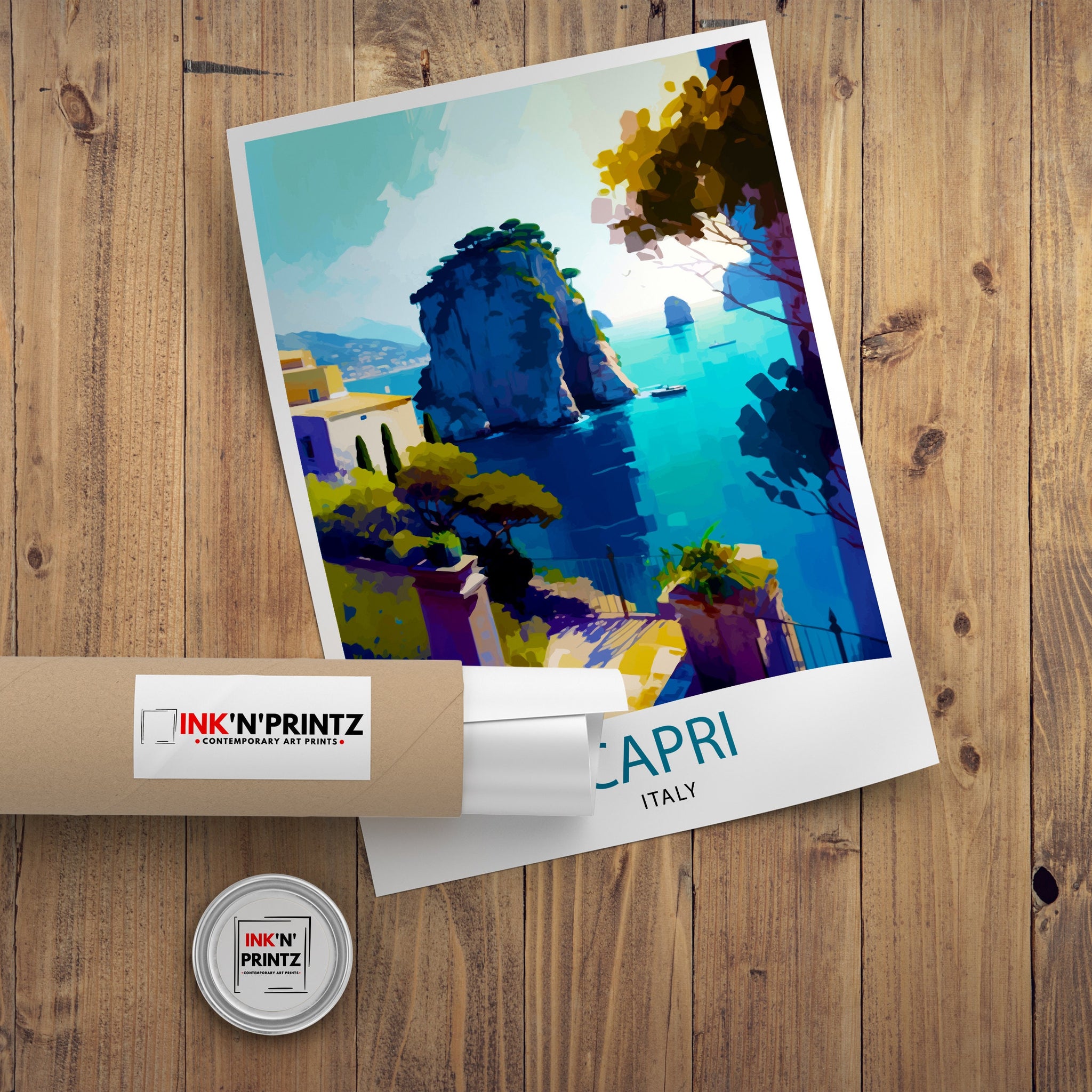 Capri Italy Travel Print Capri Wall Decor Capri Home Living Decor Capri Italy Illustration Travel Poster Gift for Capri Italy Home Decor
