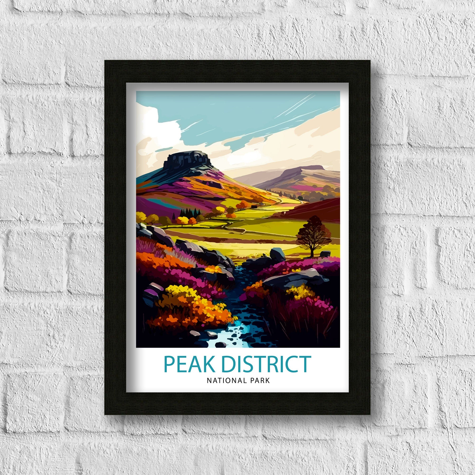 Peak District National Park Travel Print Peak District Wall Decor Peak District Home Living Decor Peak District Illustration Travel Poster