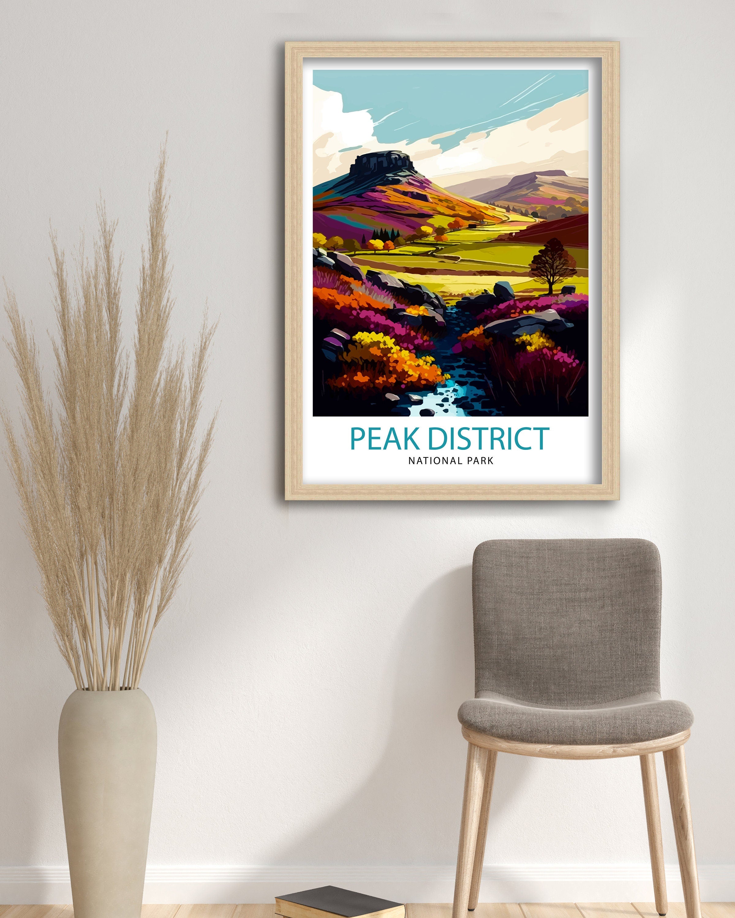 Peak District National Park Travel Print Peak District Wall Decor Peak District Home Living Decor Peak District Illustration Travel Poster
