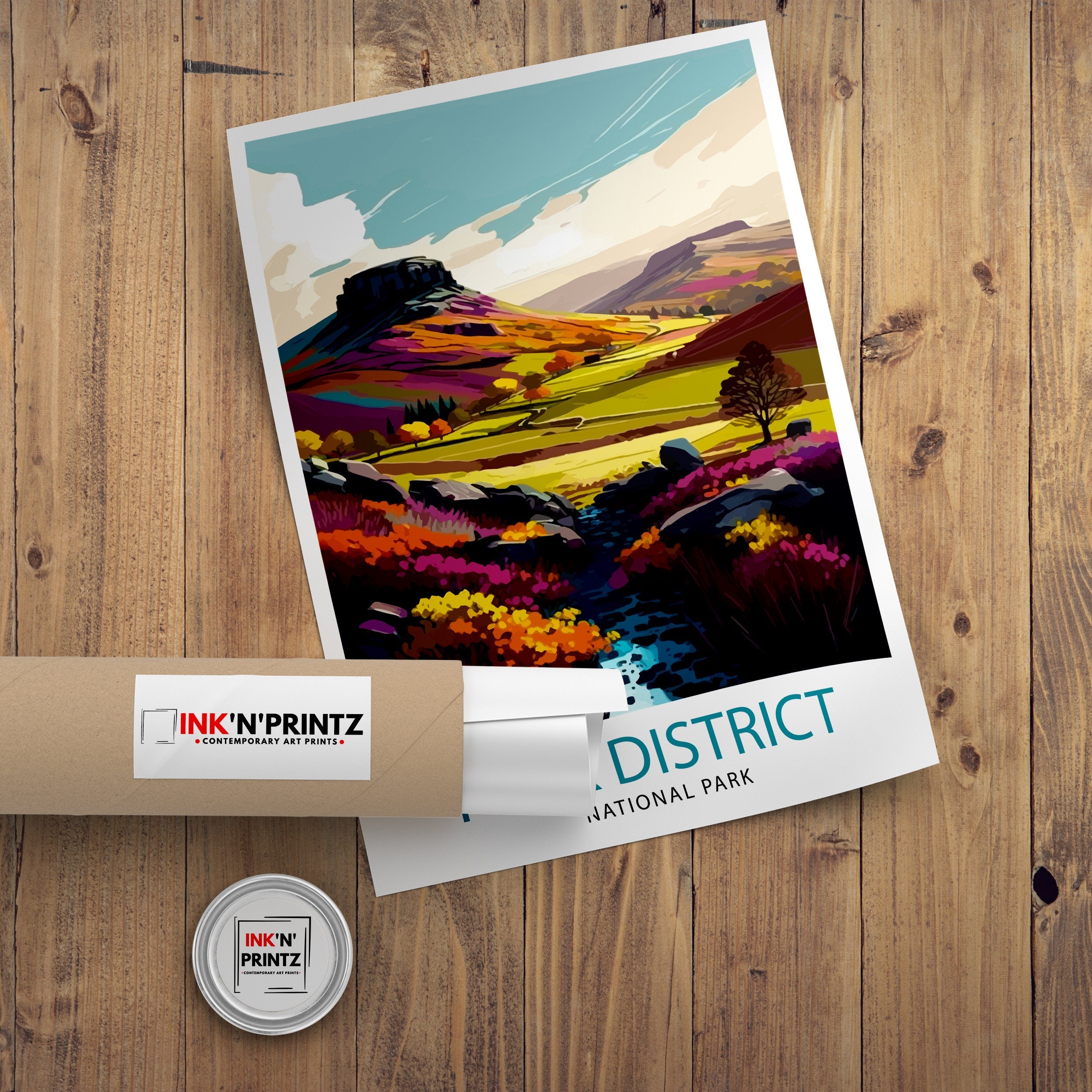 Peak District National Park Travel Print Peak District Wall Decor Peak District Home Living Decor Peak District Illustration Travel Poster
