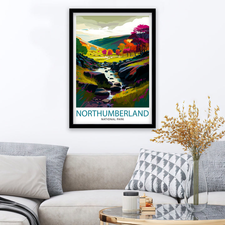 Northumberland National Park Travel Poster Northumberland