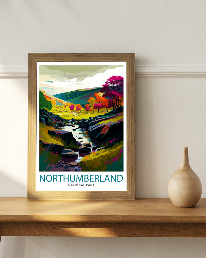 Northumberland National Park Travel Poster Northumberland