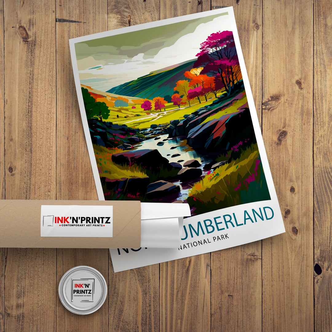 Northumberland National Park Travel Poster Northumberland