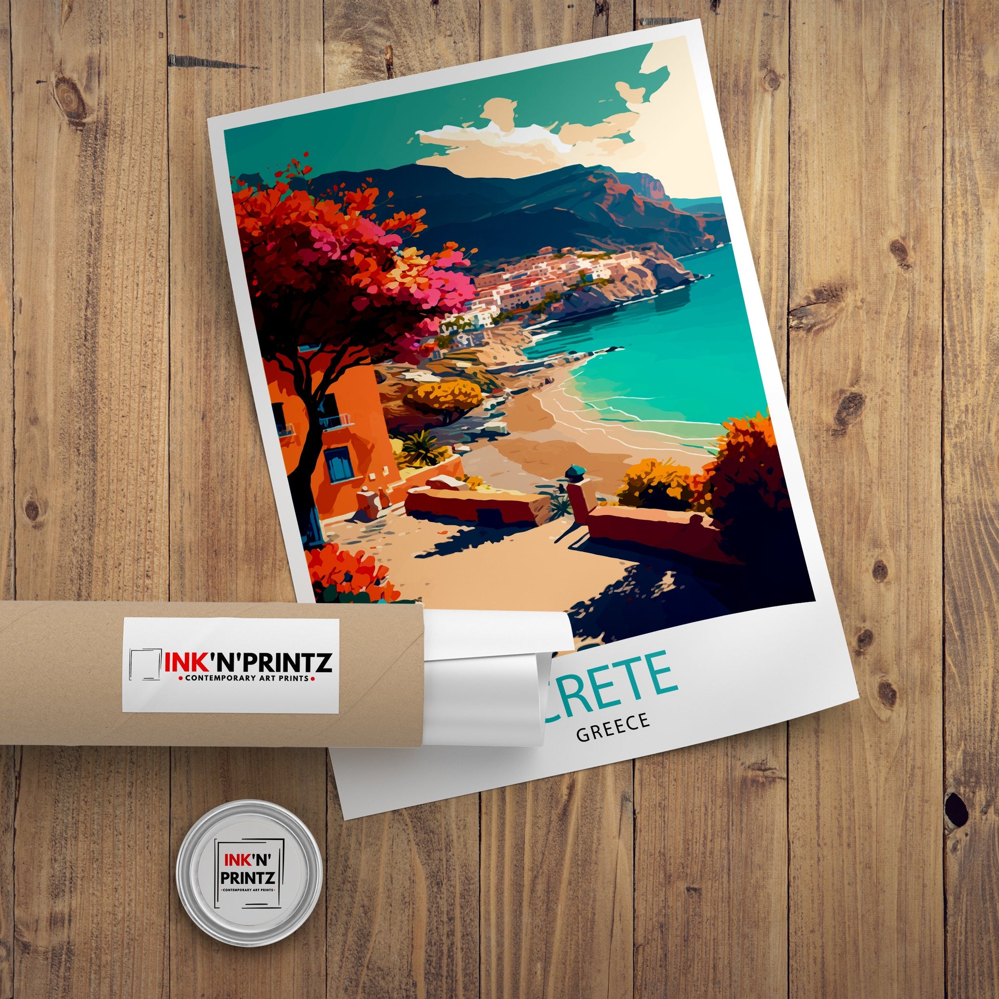 Crete Greece Travel Print Crete Wall Decor Crete Home Living Decor Crete Greece Illustration Travel Poster Gift for Crete Greece Home Decor