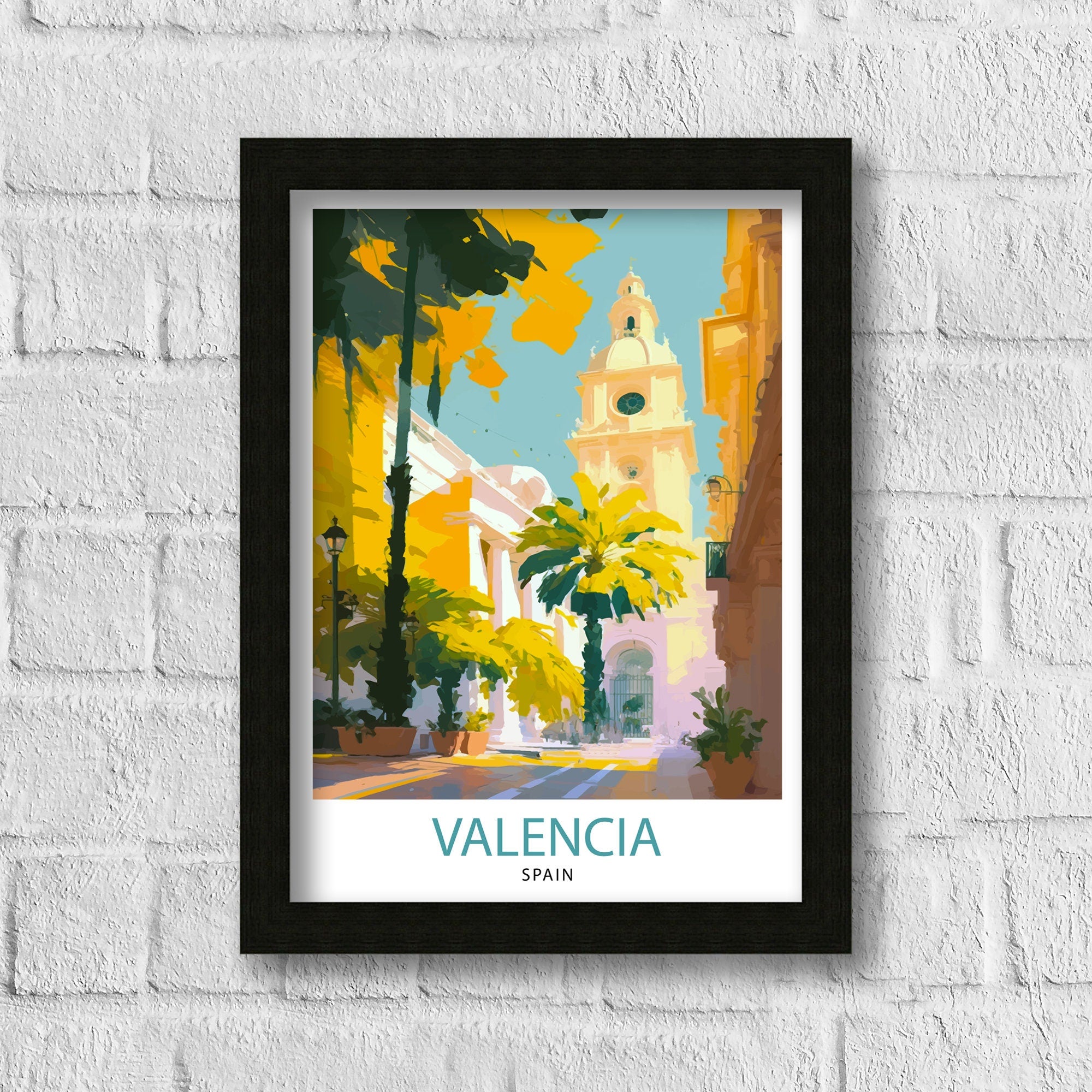 Valencia Spain Travel Print Valencia Wall Decor Valencia Home Living Decor Valencia Spain Illustration Travel Poster Gift for Valencia