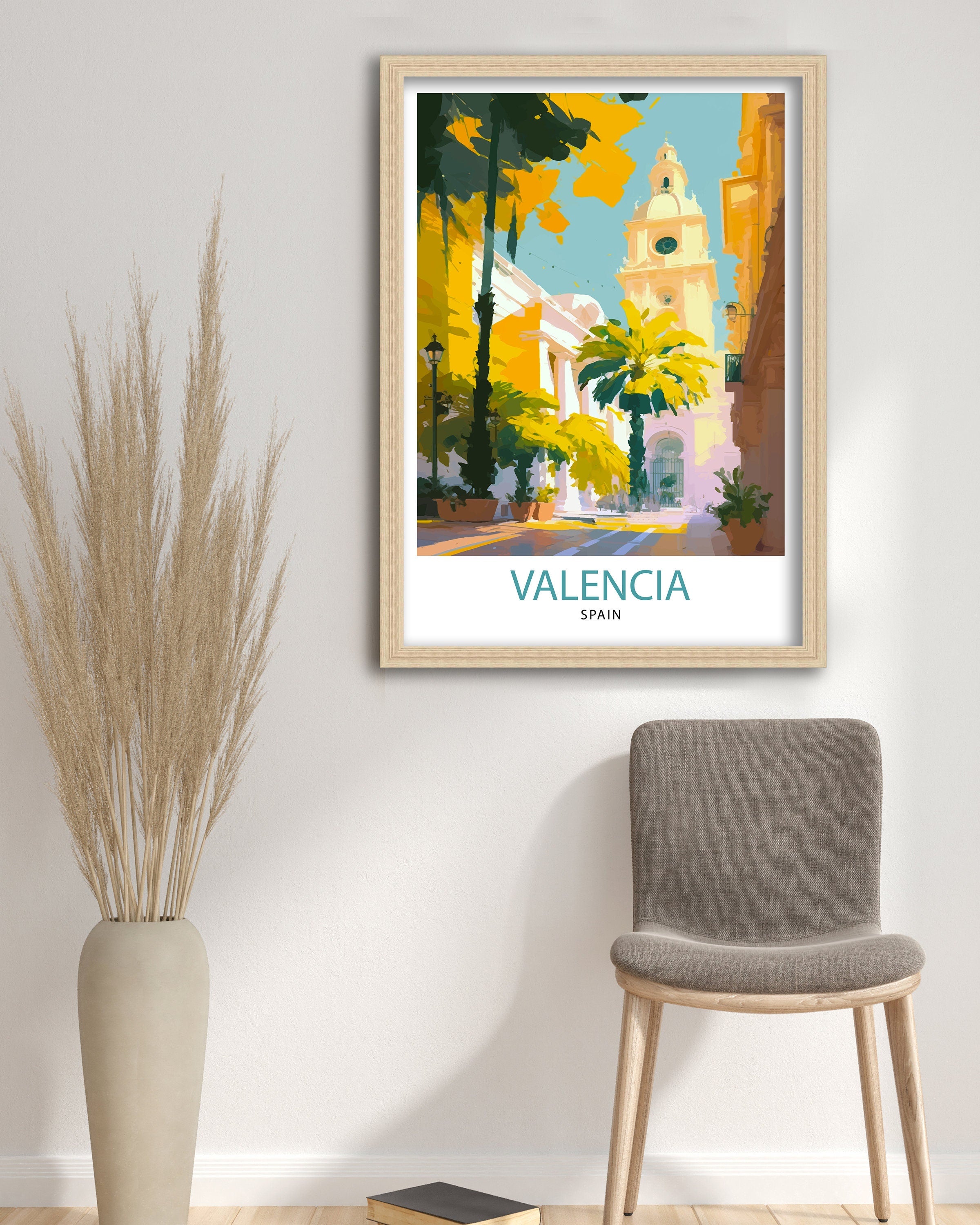 Valencia Spain Travel Print Valencia Wall Decor Valencia Home Living Decor Valencia Spain Illustration Travel Poster Gift for Valencia