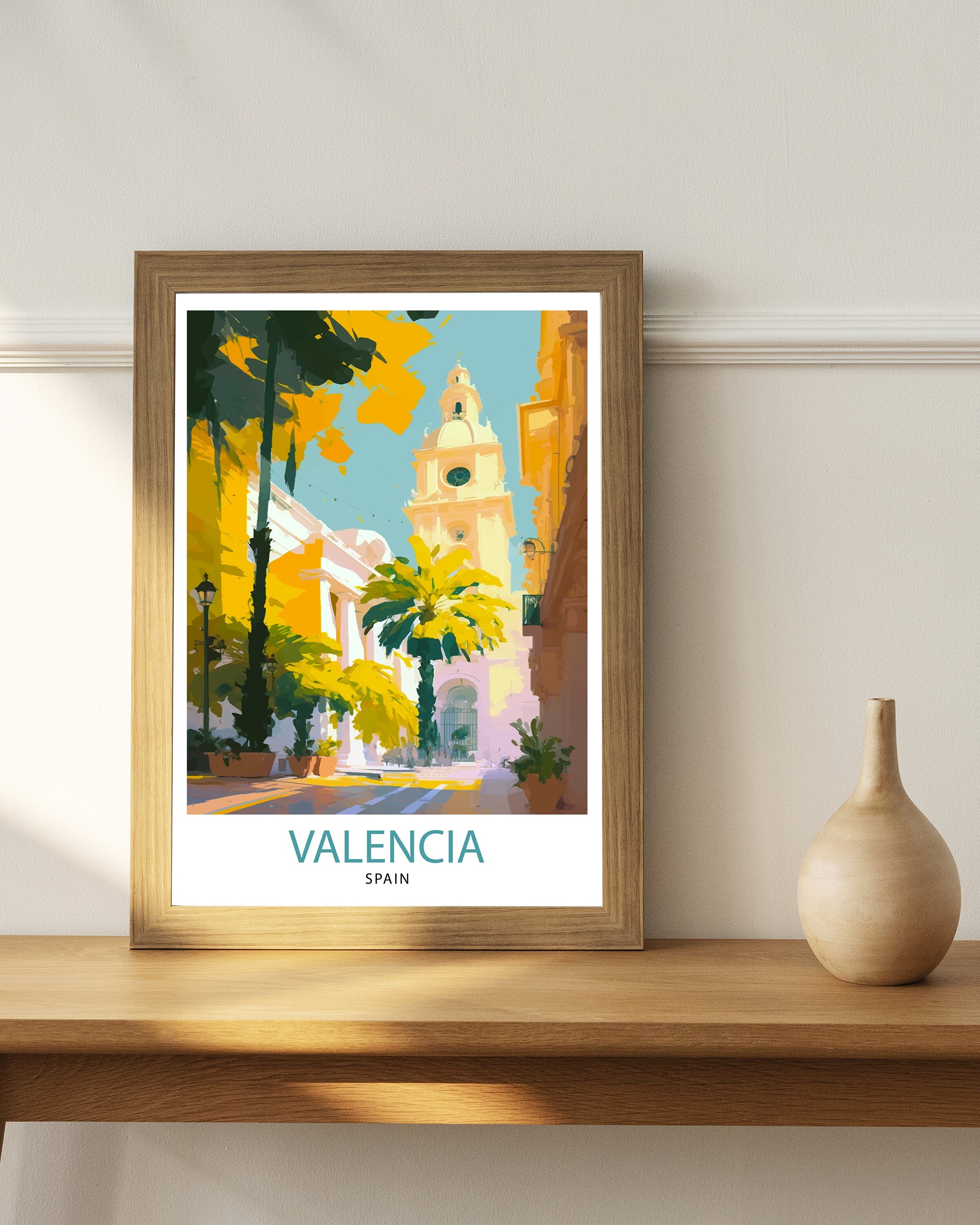 Valencia Spain Travel Print Valencia Wall Decor Valencia Home Living Decor Valencia Spain Illustration Travel Poster Gift for Valencia
