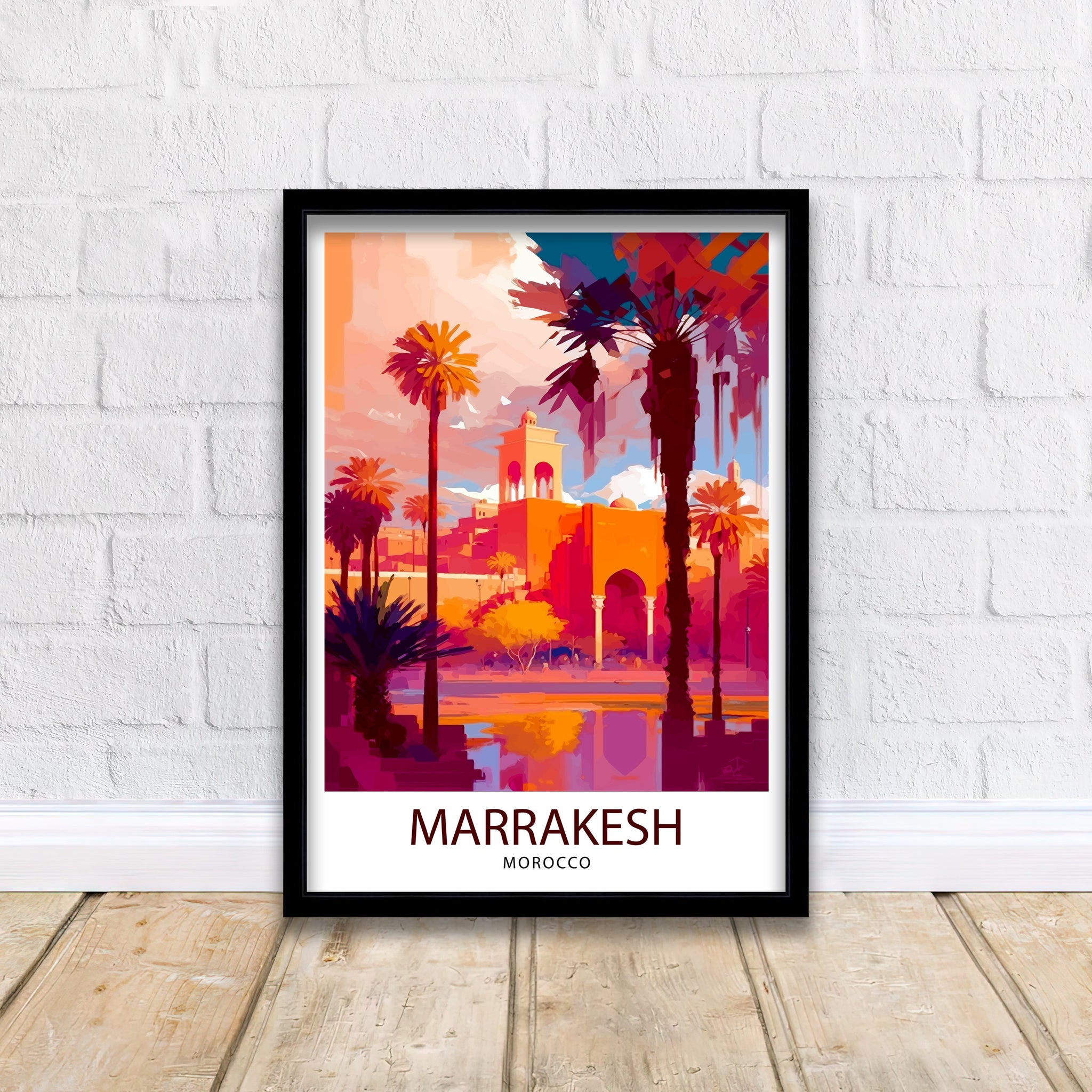 Marrakesh Morocco Travel Print Marrakesh Wall Decor Marrakesh Home Living Decor Marrakesh Morocco Illustration Travel Poster Gift