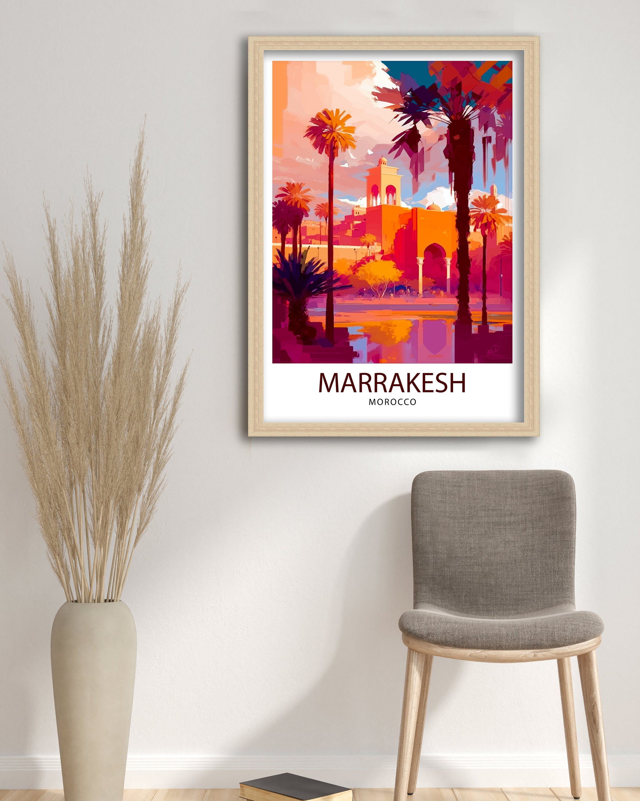 Marrakesh Morocco Travel Print Marrakesh Wall Decor Marrakesh Home Living Decor Marrakesh Morocco Illustration Travel Poster Gift