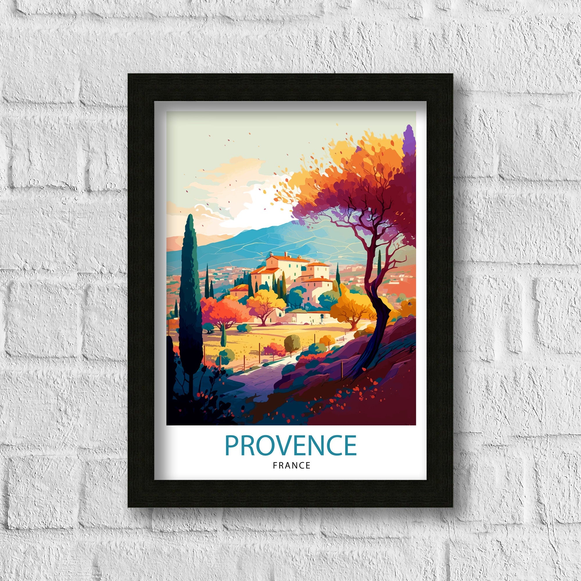 Provence France Travel Print Provence Wall Decor Provence Home Living Decor Provence France Illustration Travel Poster Gift for Provence