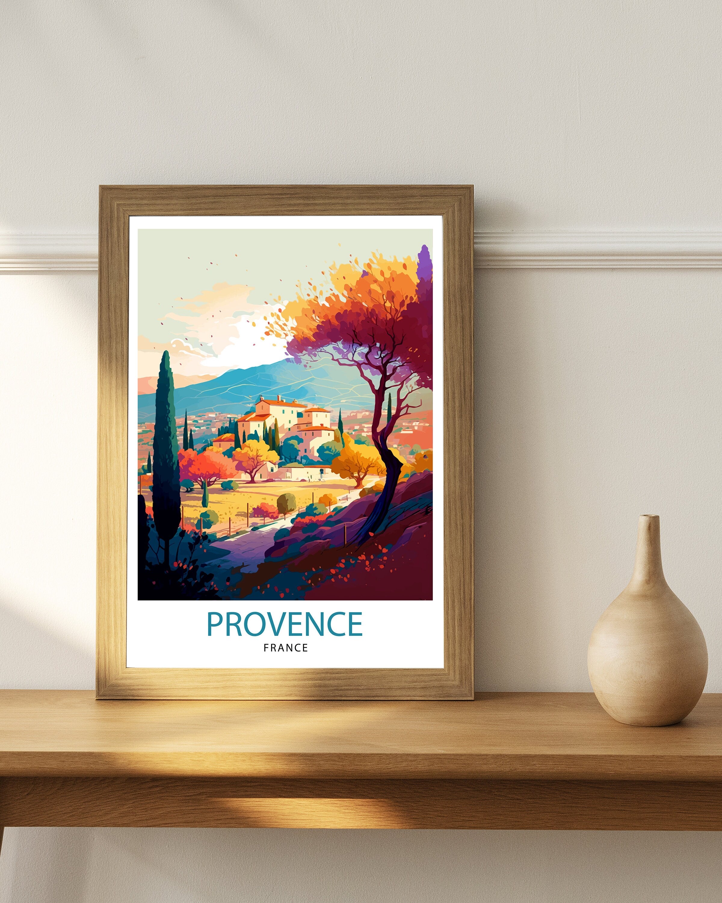 Provence France Travel Print Provence Wall Decor Provence Home Living Decor Provence France Illustration Travel Poster Gift for Provence