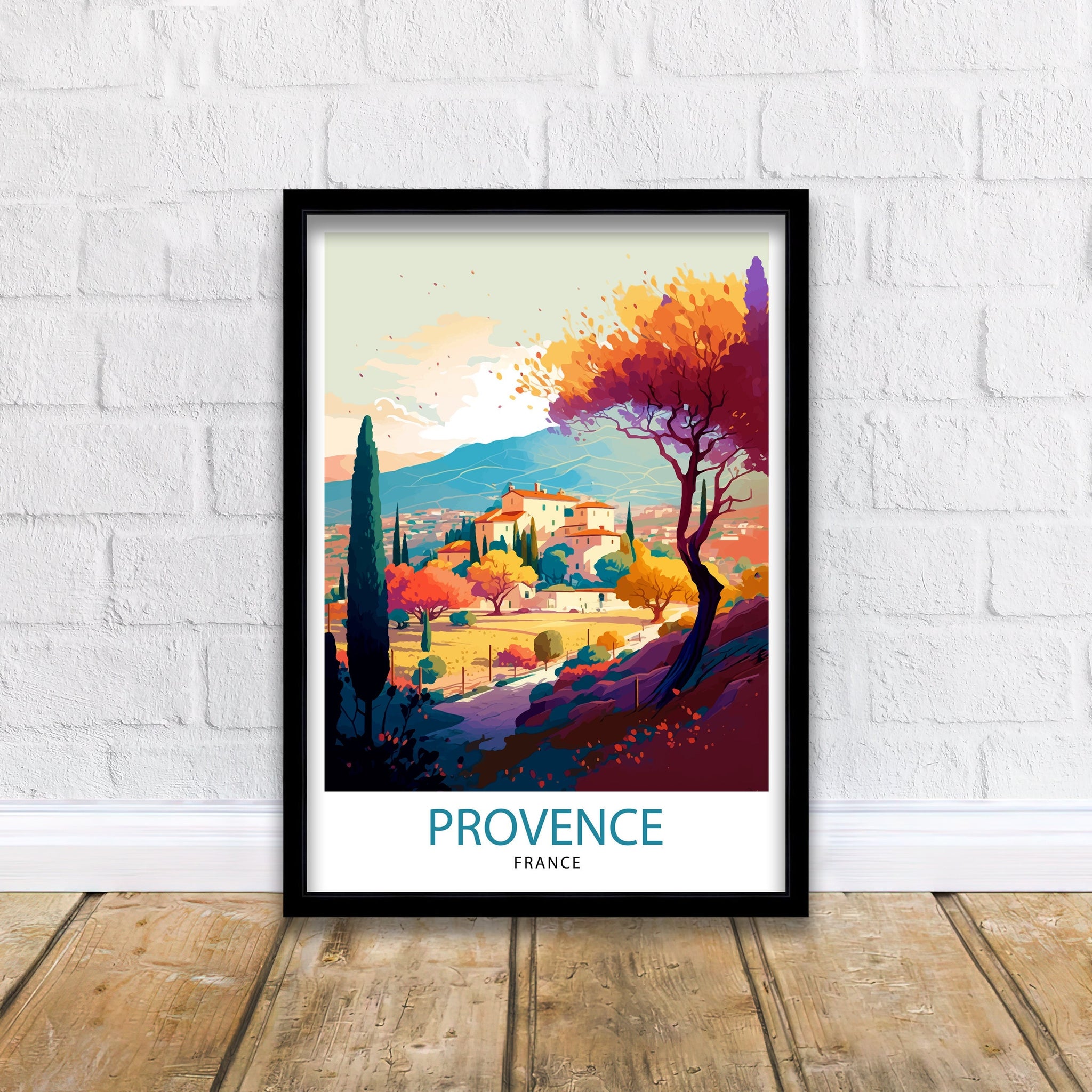 Provence France Travel Print Provence Wall Decor Provence Home Living Decor Provence France Illustration Travel Poster Gift for Provence