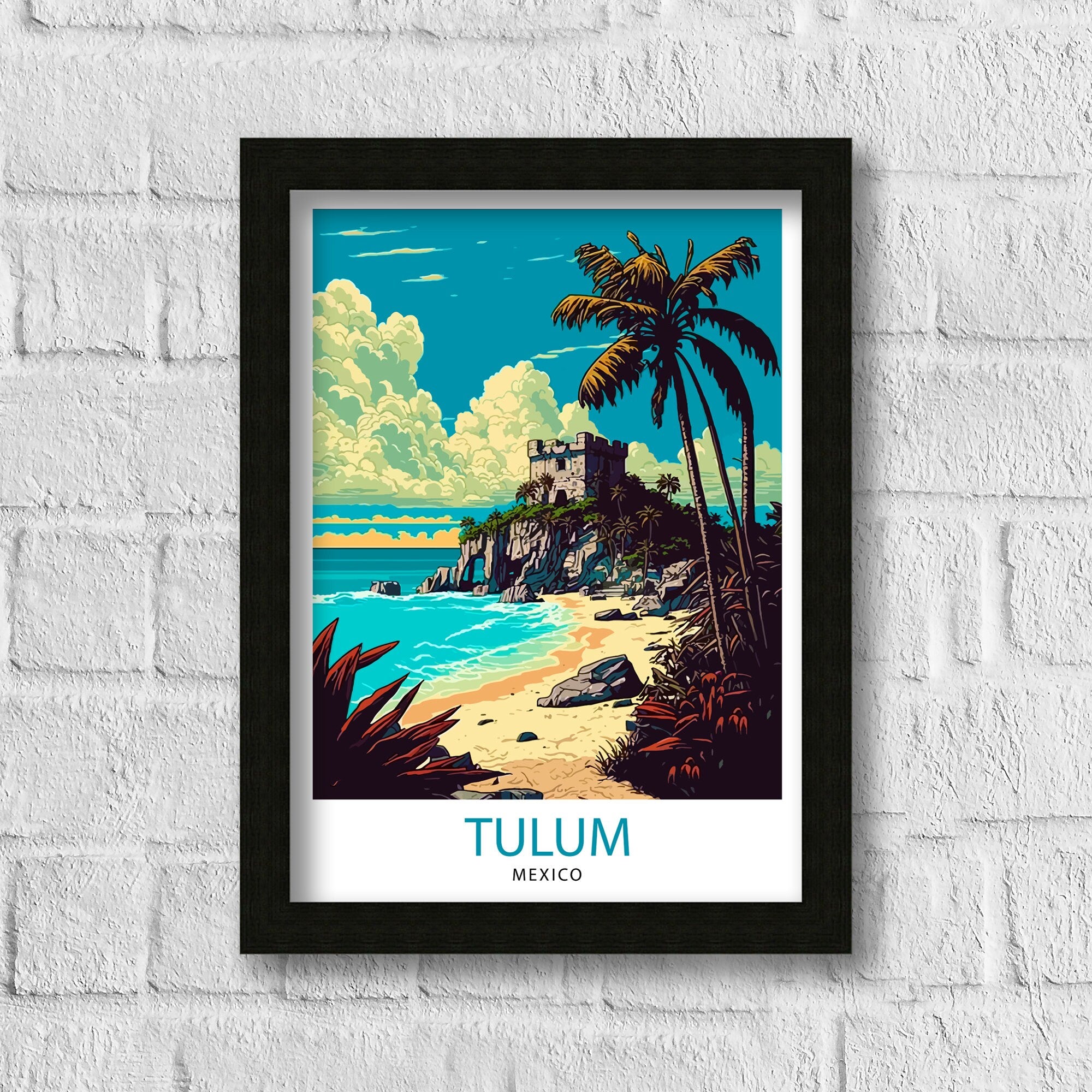 Tulum Mexico Travel Print Tulum Wall Decor Tulum Home Living Decor Tulum Mexico Illustration Travel Poster Gift for Tulum Mexico Home Decor