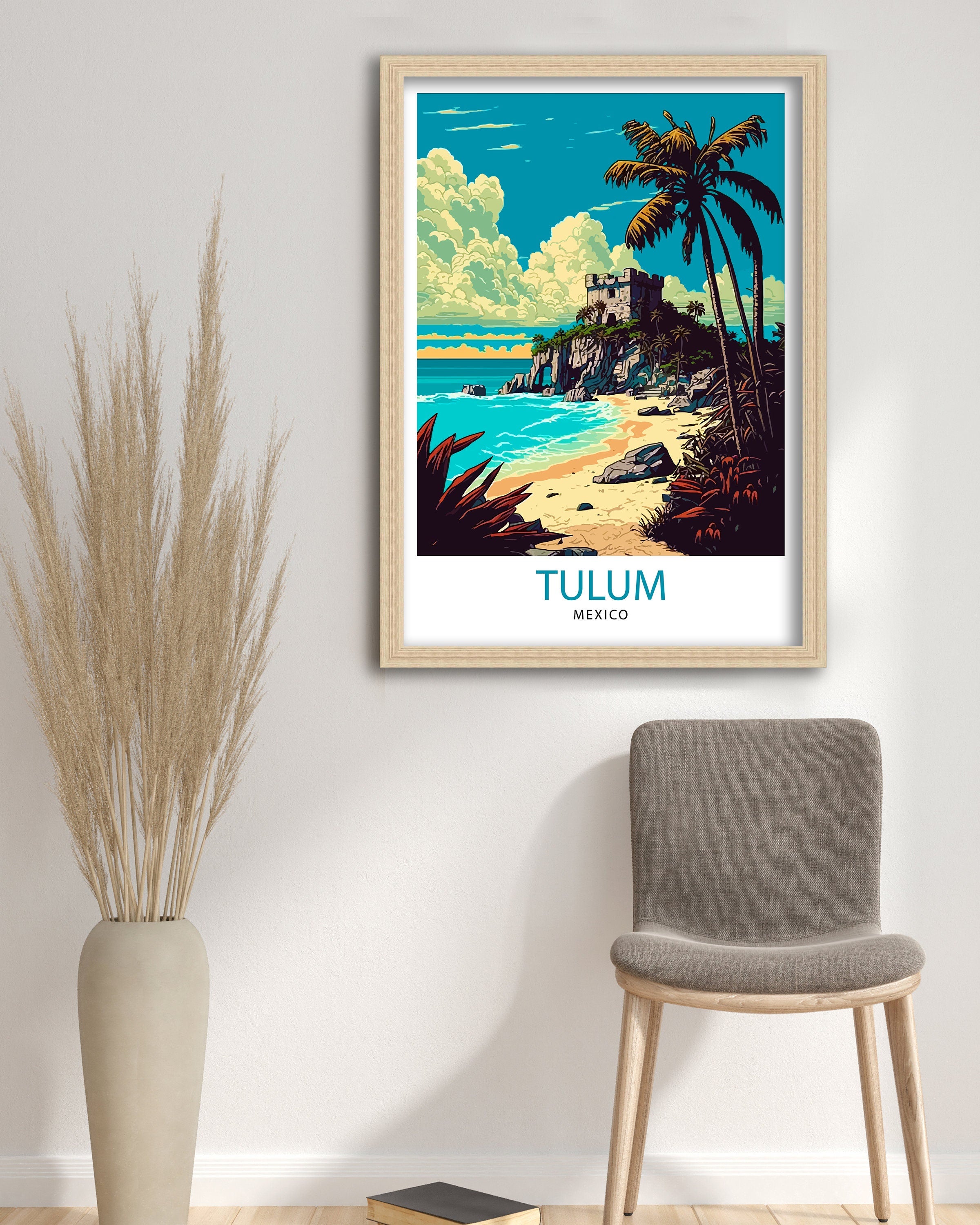Tulum Mexico Travel Print Tulum Wall Decor Tulum Home Living Decor Tulum Mexico Illustration Travel Poster Gift for Tulum Mexico Home Decor