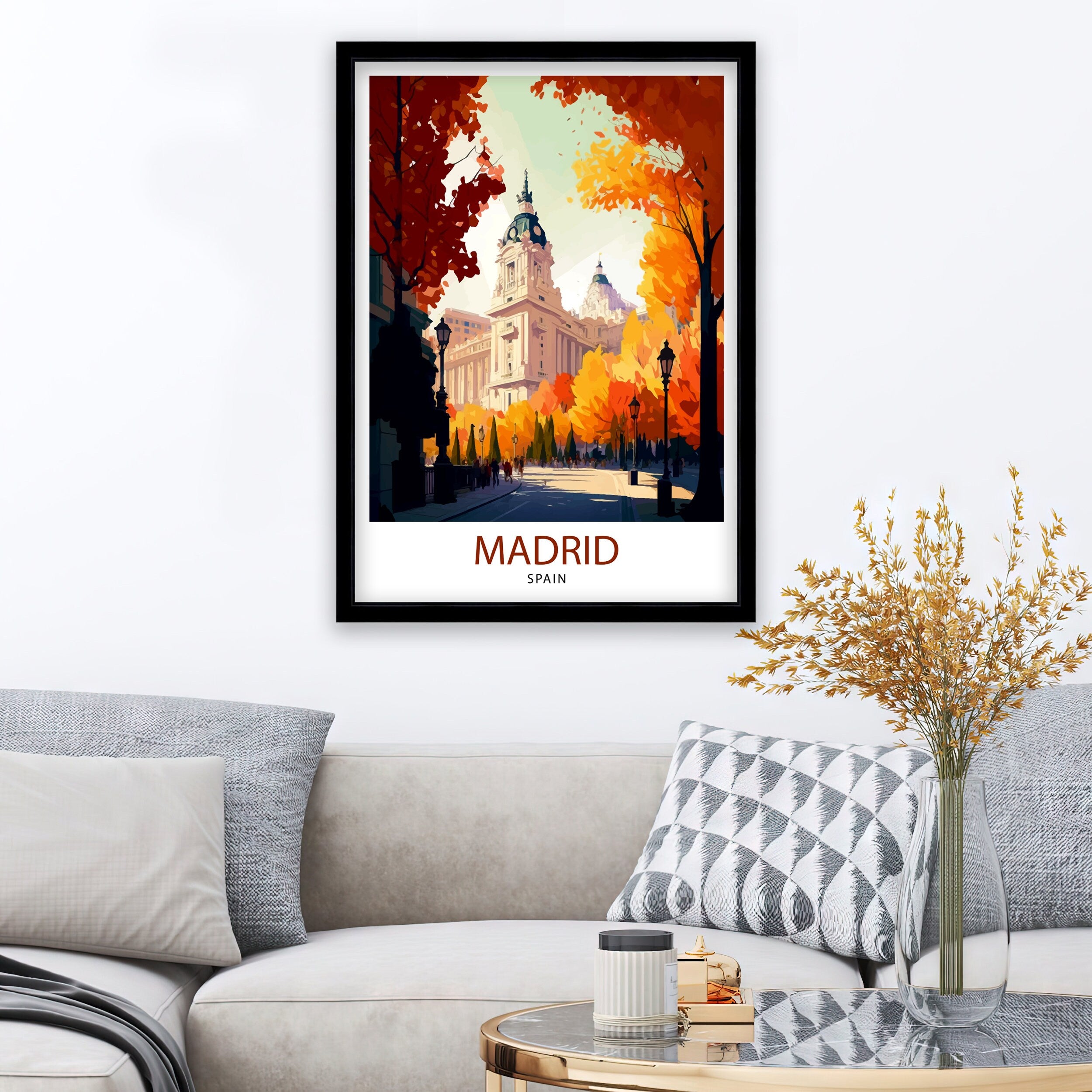 Madrid Spain Travel Print Madrid Wall Decor Madrid Poster Spain Travel Prints Madrid Art Print Madrid Illustration Madrid Wall Art Spain
