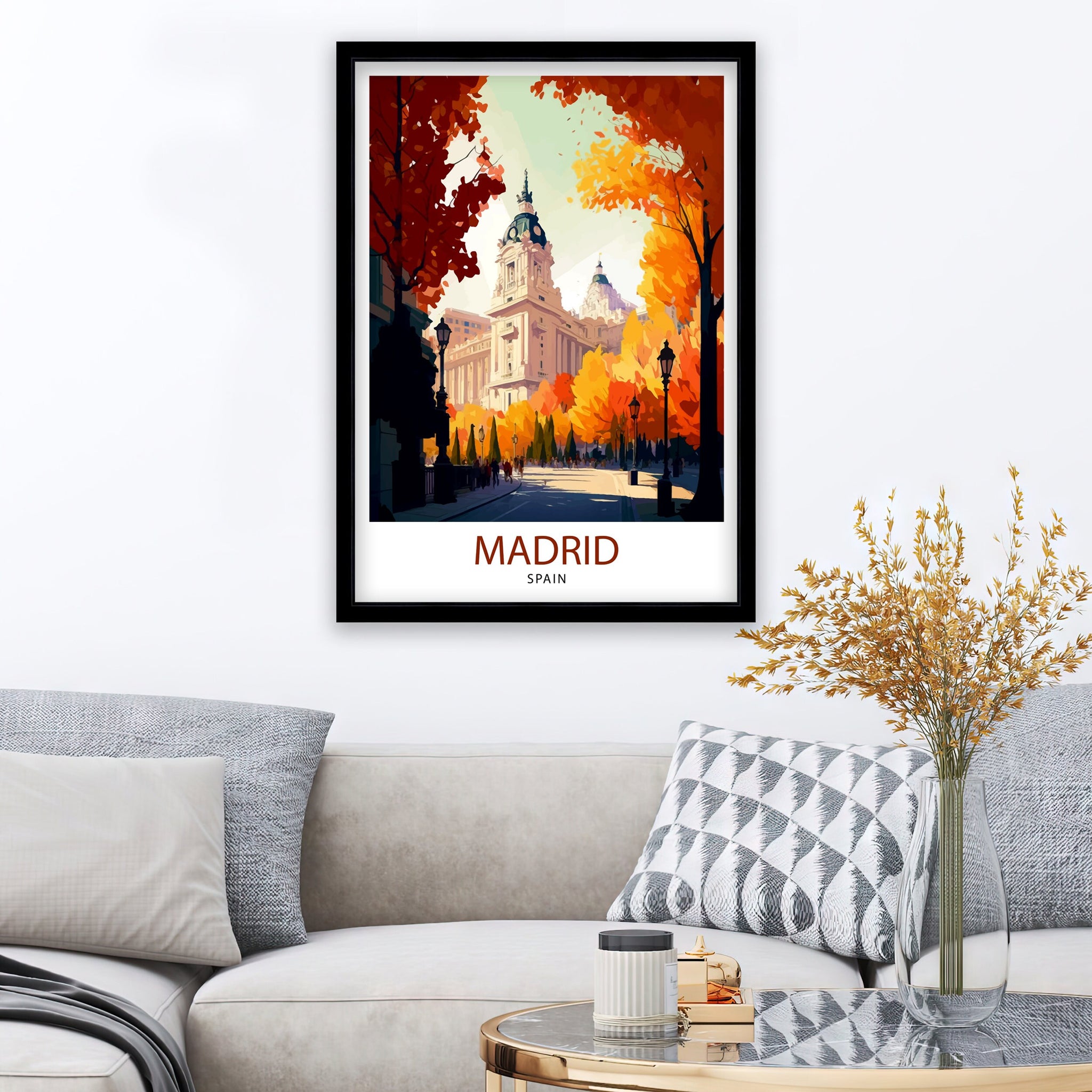 Madrid Spain Travel Print Madrid Wall Decor Madrid Poster Spain Travel Prints Madrid Art Print Madrid Illustration Madrid Wall Art Spain