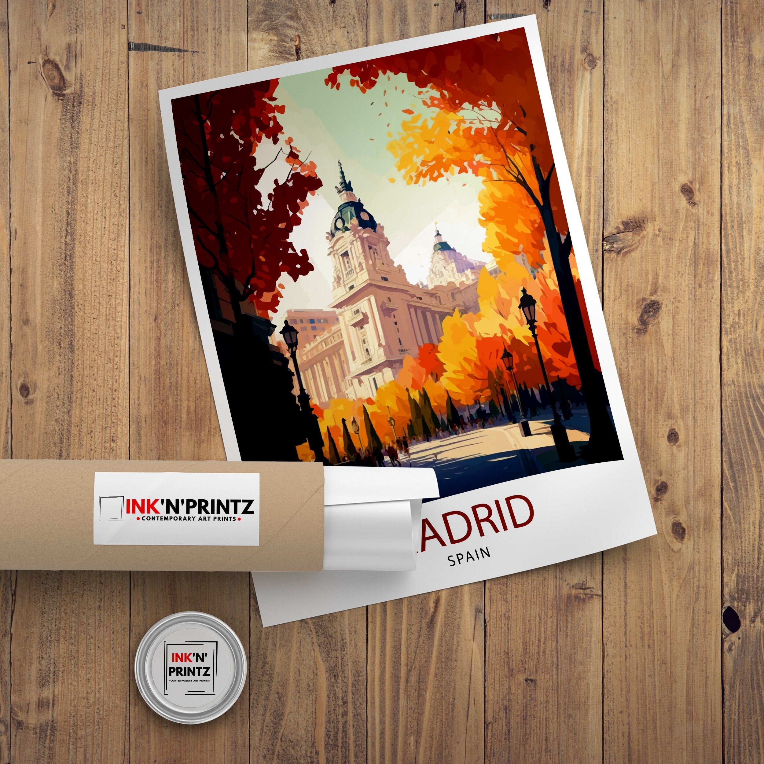Madrid Spain Travel Print Madrid Wall Decor Madrid Poster Spain Travel Prints Madrid Art Print Madrid Illustration Madrid Wall Art Spain