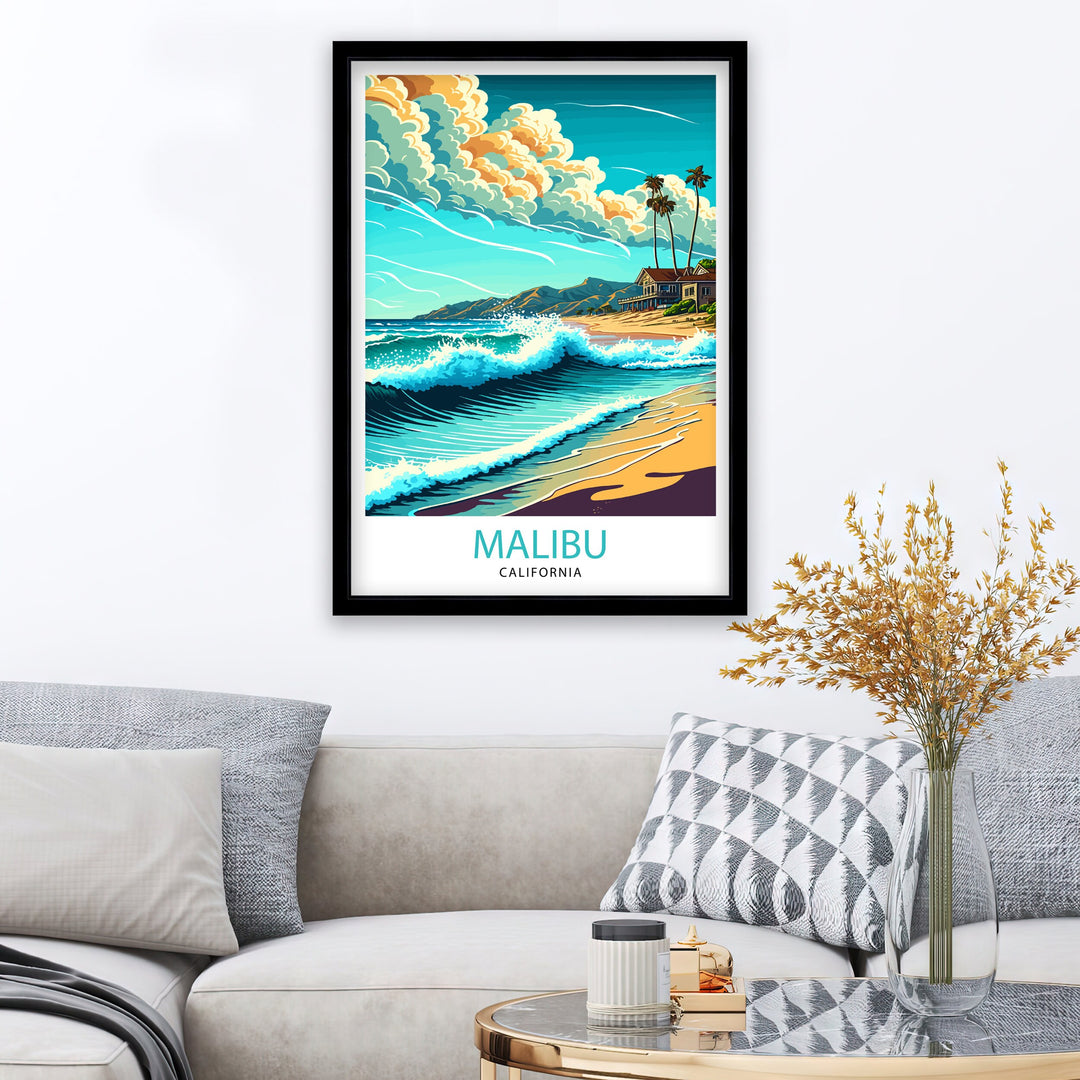 Malibu California Travel Poster