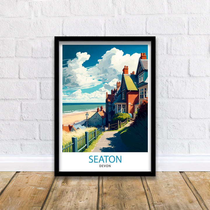 Seaton Devon Travel Poster Seaton Wall Art Seaton Illustration Seaton Poster Seaton UK Travel Decor Seaton Souvenir Seaton Gift