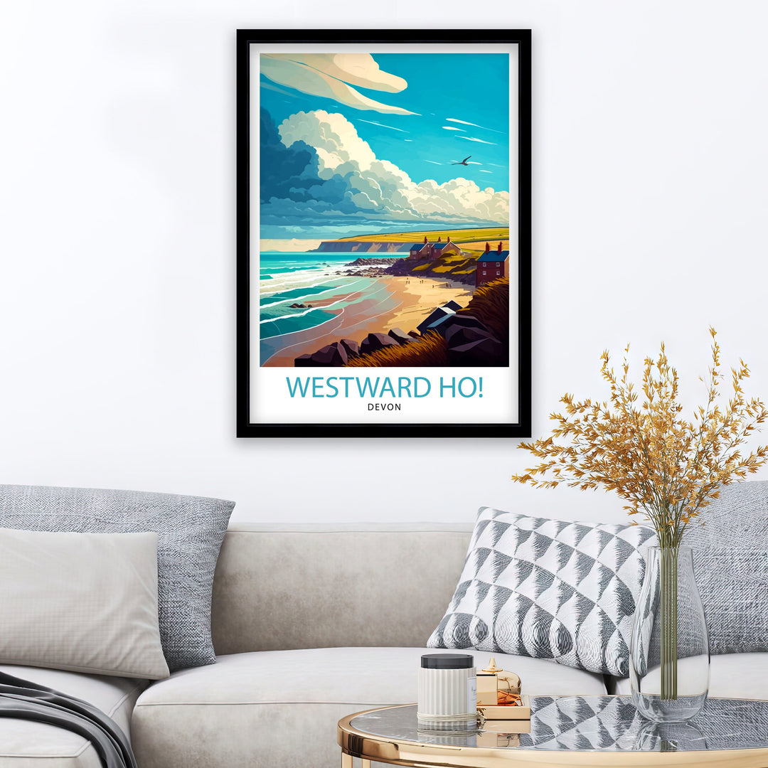 Westward Ho! Devon Travel Poster