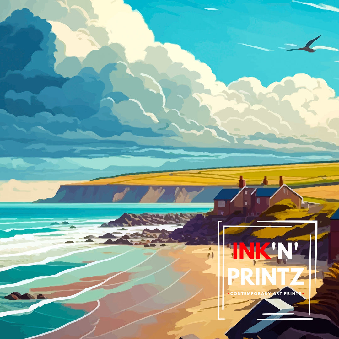 Westward Ho! Devon Travel Poster