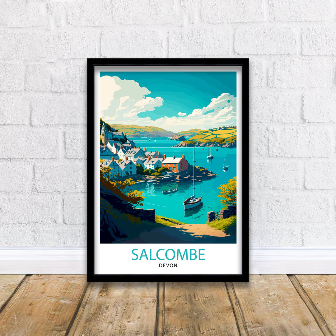 Salcombe Devon Travel Poster Salcombe