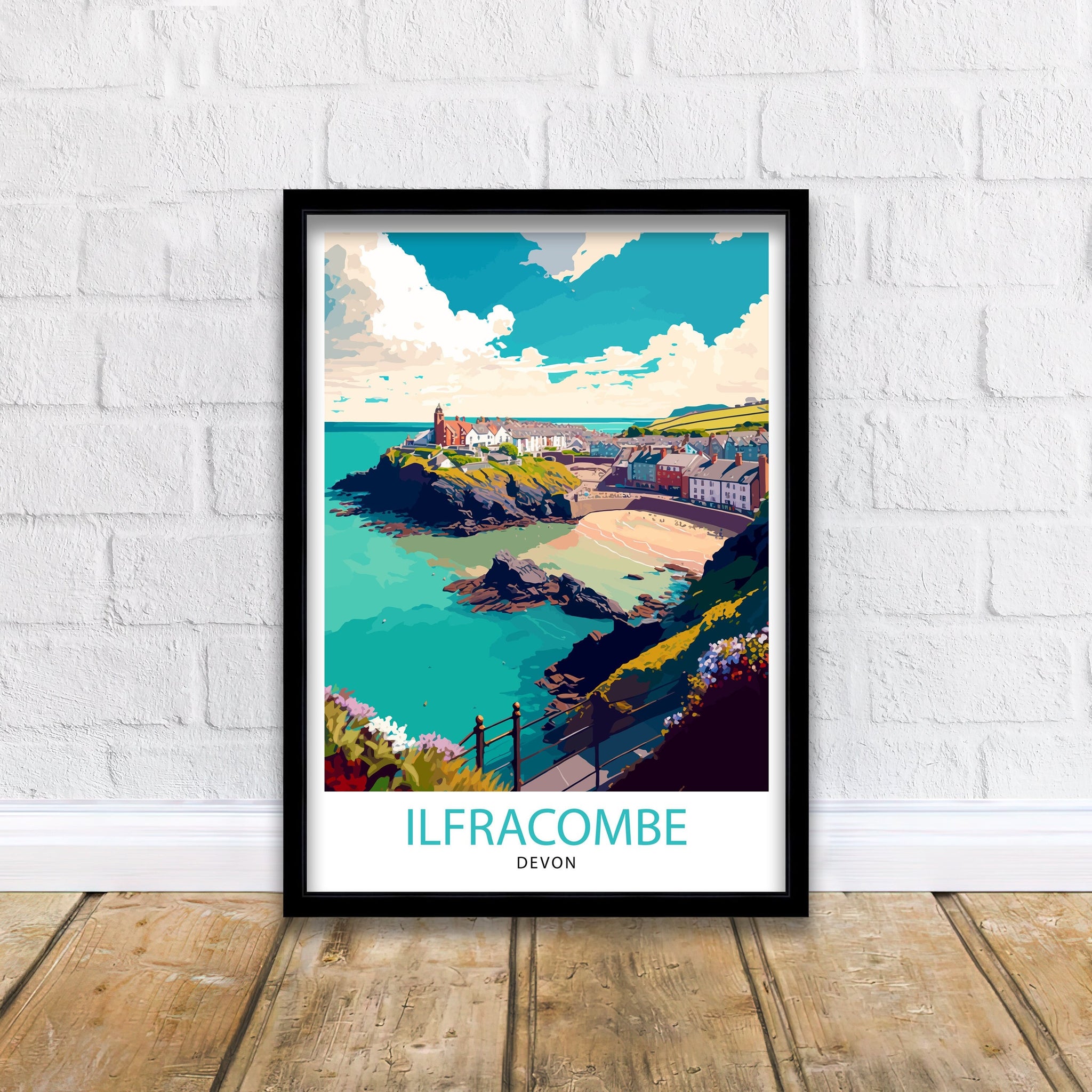 Illfracombe Travel Print Illfracombe Wall Decor Illfracombe Home Living Decor Illfracombe Illustration Travel Poster Gift For Illfracombe