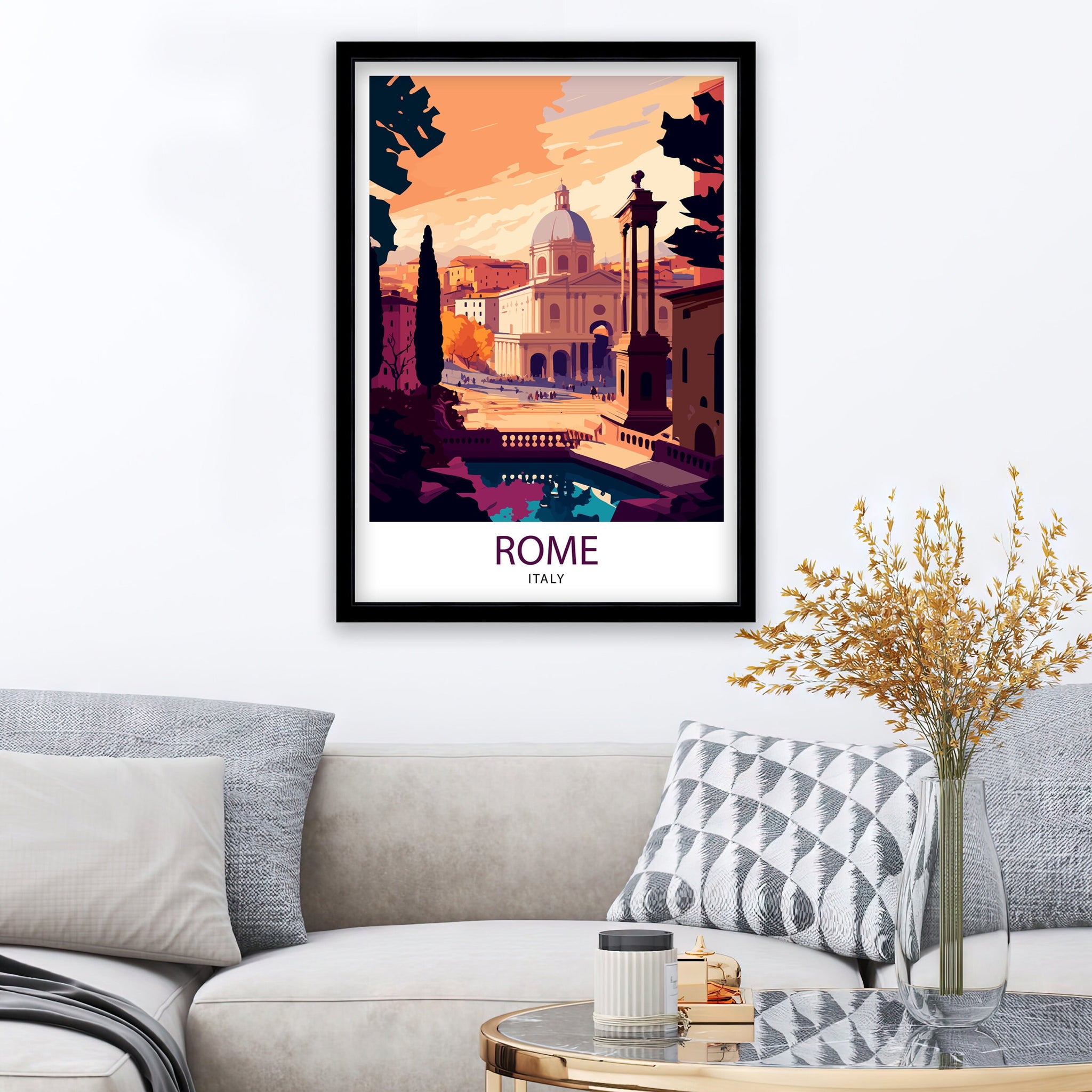 Rome Italy Travel Print Rome Wall Art Italy Travel Poster Rome Home Decor Italy Illustration Travel Gift for Rome Italy Wall Art