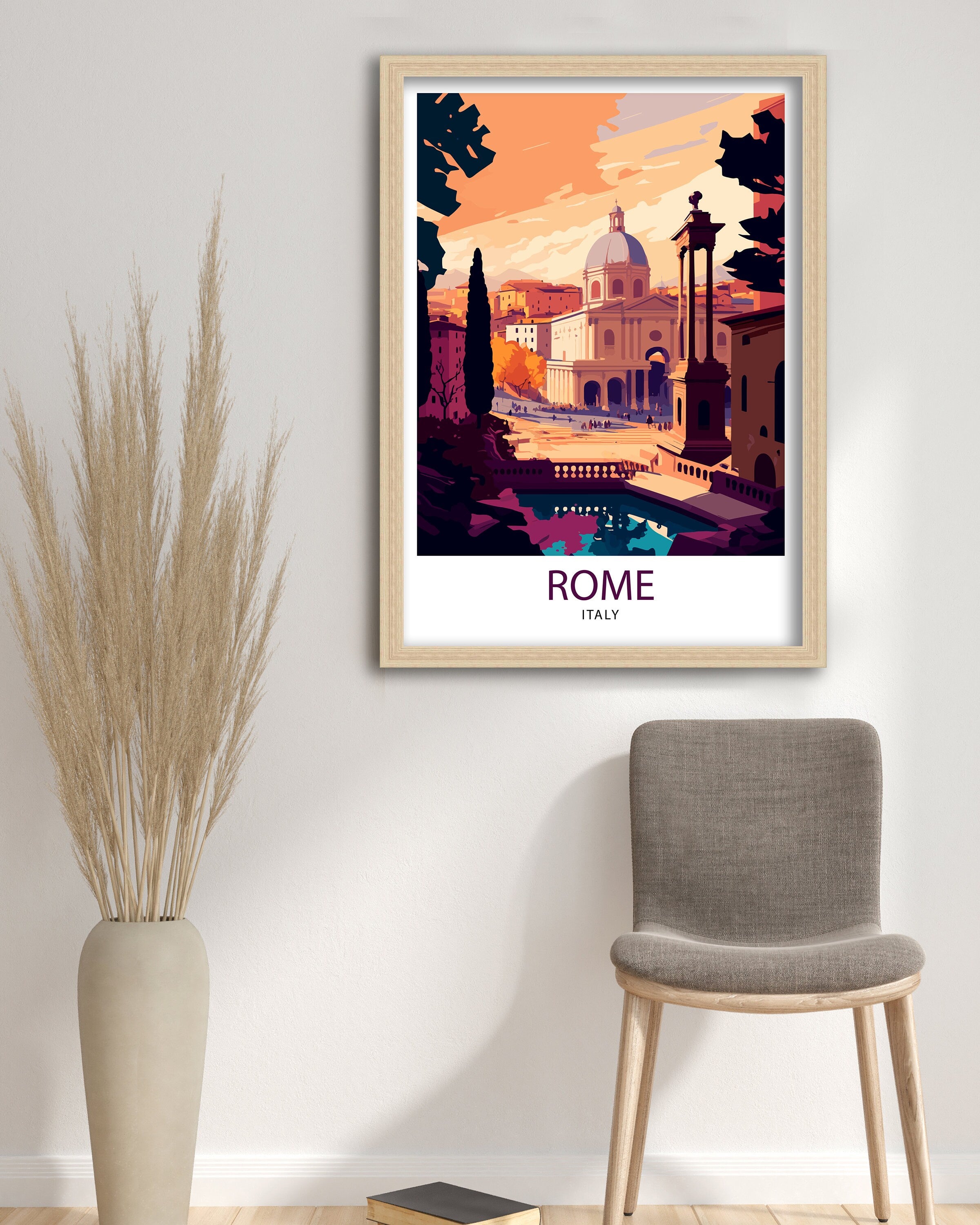 Rome Italy Travel Print Rome Wall Art Italy Travel Poster Rome Home Decor Italy Illustration Travel Gift for Rome Italy Wall Art