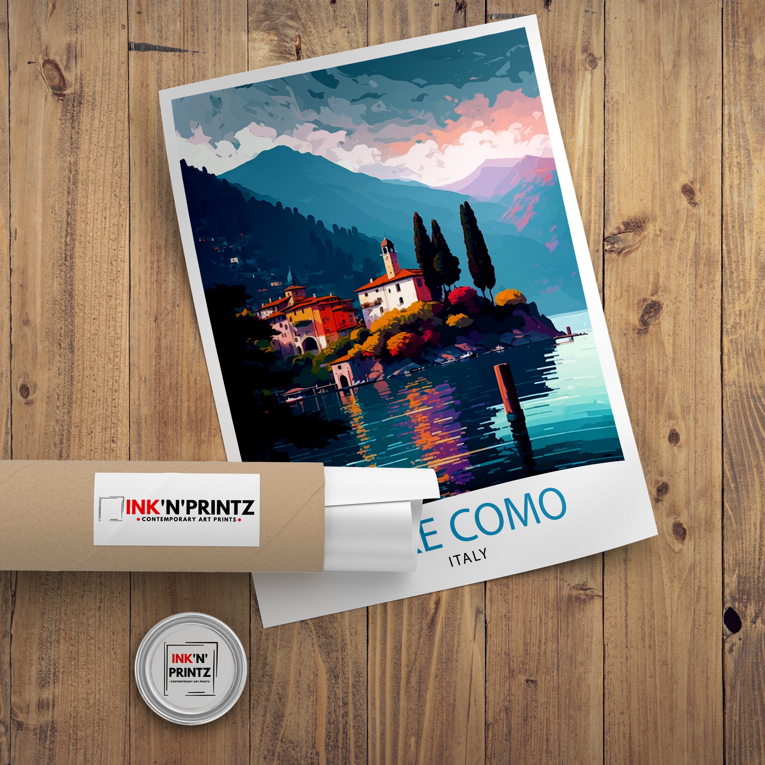 Lake Como Italy Travel Print Wall Decor Home Living Decor Italy Illustration Travel Poster Gift For Italy Home Decor