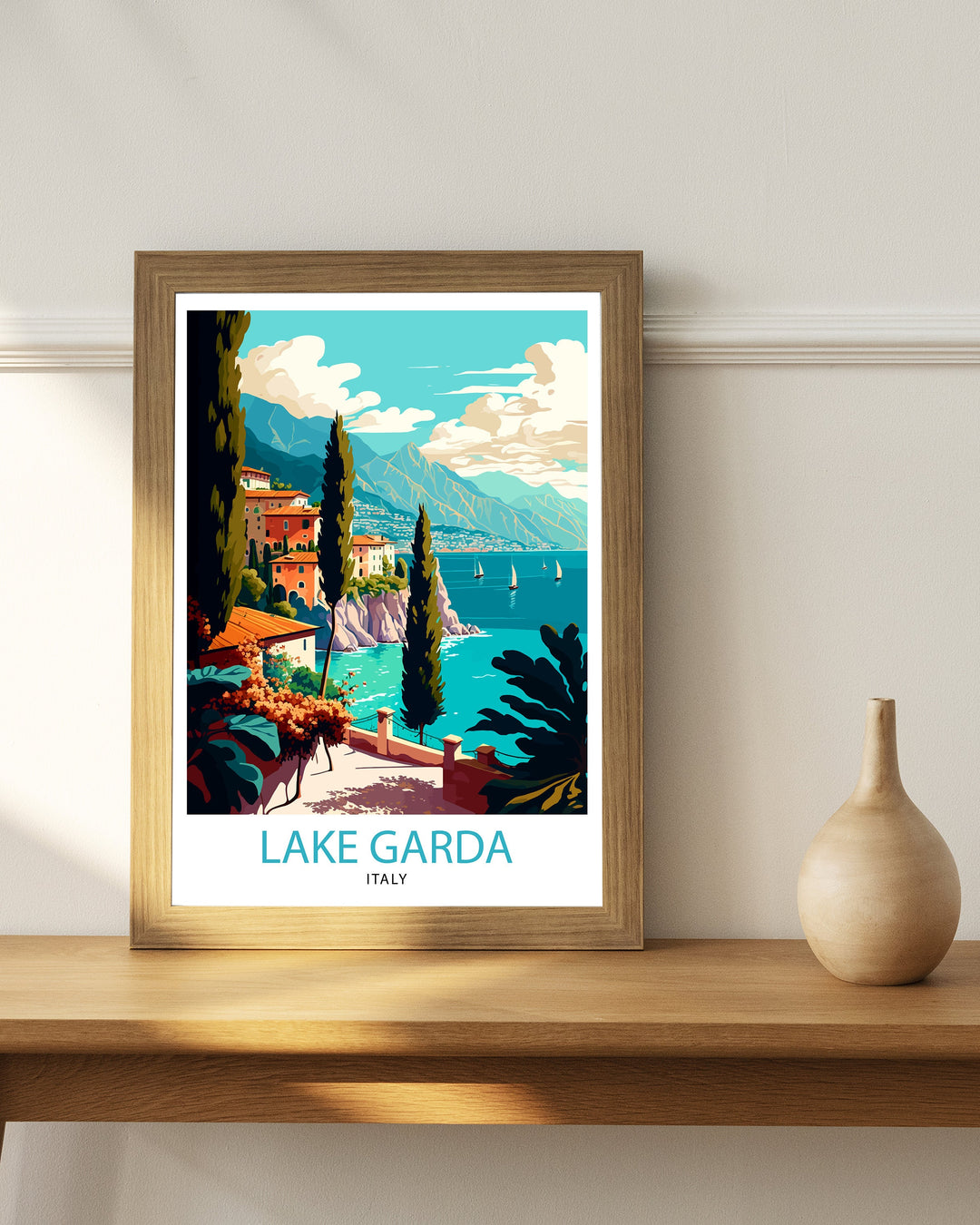 Lake Garda Italy Travel Poster Lake Garda Wall Art Italy Travel Poster Lake Garda Home Decor Italy Illustration Gift for Italy Lovers