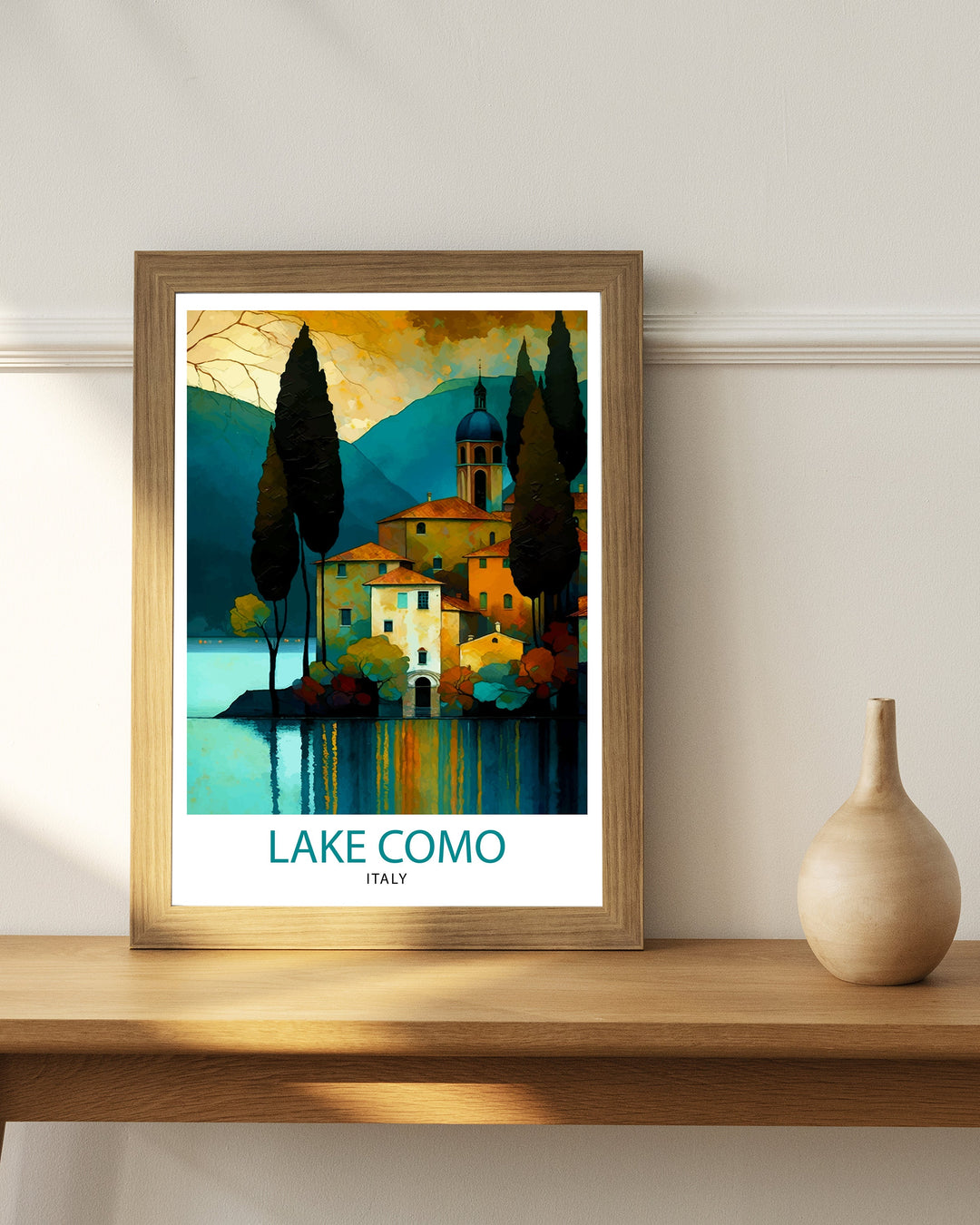 Lake Como Italy Travel Print Wall Decor Home Living Decor Italy Illustration Travel Poster Gift For Italy Home Decor