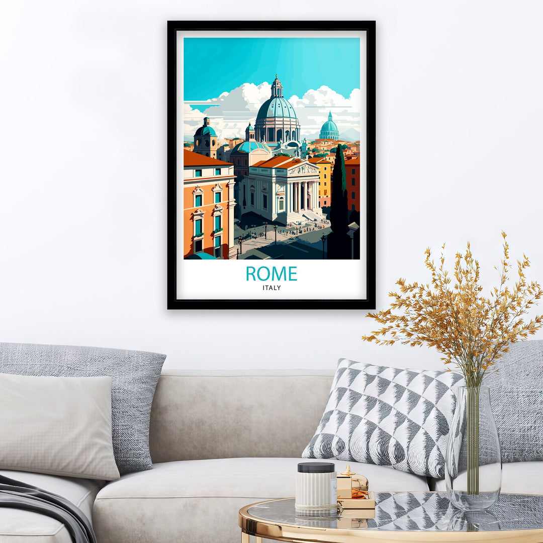 Rome Italy Travel Print Rome Wall Art Italy Travel Poster Rome Home Decor Italy Illustration Travel Gift for Rome Italy Wall Art