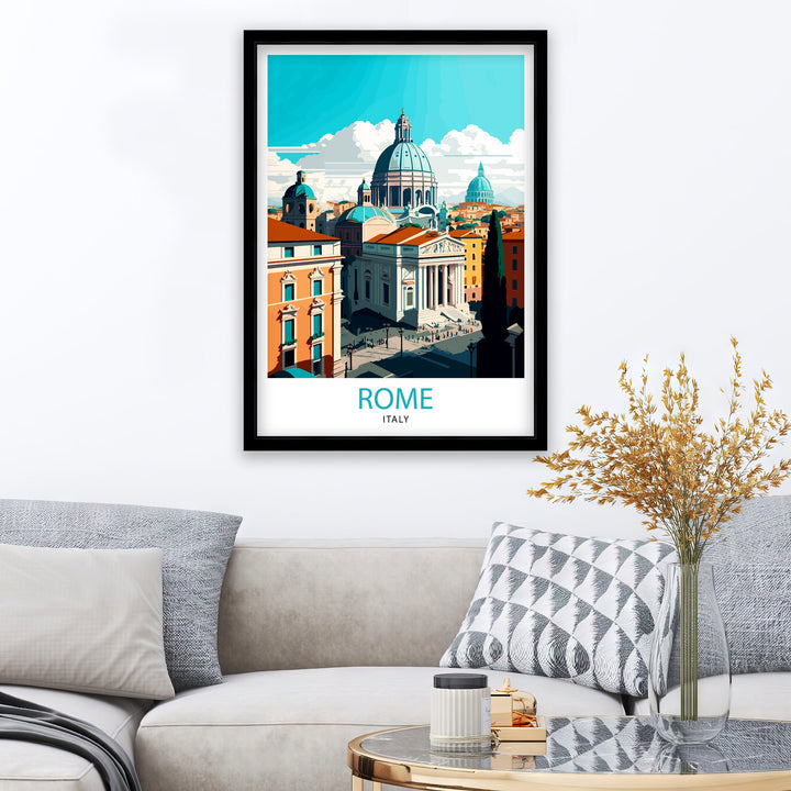 Rome Italy Travel Print Rome Wall Art Italy Travel Poster Rome Home Decor Italy Illustration Travel Gift for Rome Italy Wall Art