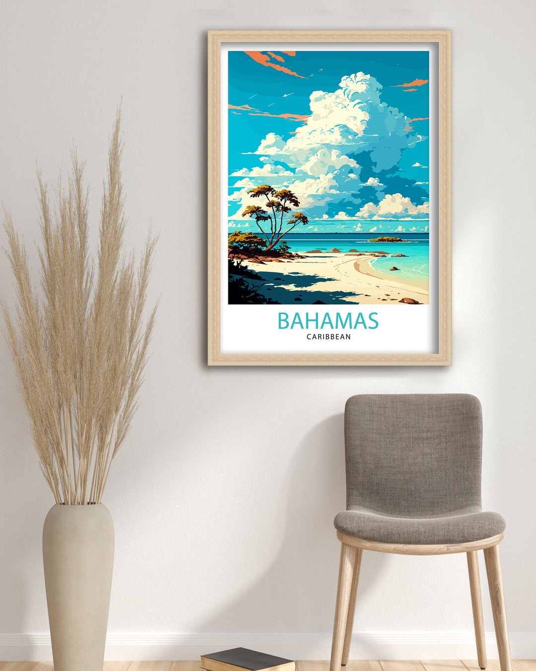 Bahamas Travel Print , Bahamas Wall Art Bahamas Home Decor Bahamas Island Illustration Travel Poster Gift For Bahamas Bahamas Vacation