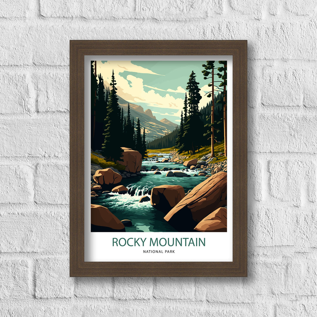 Rocky Mountains Travel Poster Mountain Wall Art Wall Art Rocky Mountain Art Rocky Mountain Colorado Art Rocky Mountain Poster